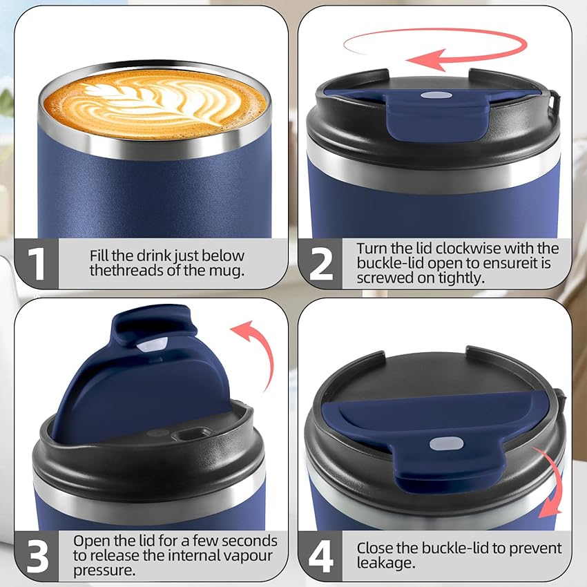 Thumbnail 4 de HoneyHolly Termo Café 600 ml, vaso térmico antigoteo