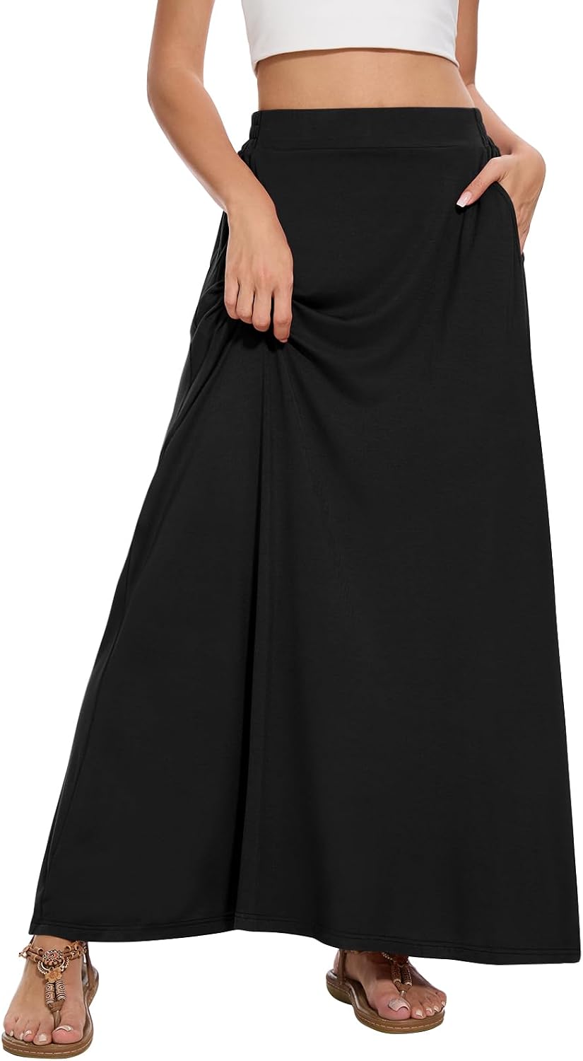 Detalle 2 de Leafsay Womens Maxi A-line Long Skirt with Pockets