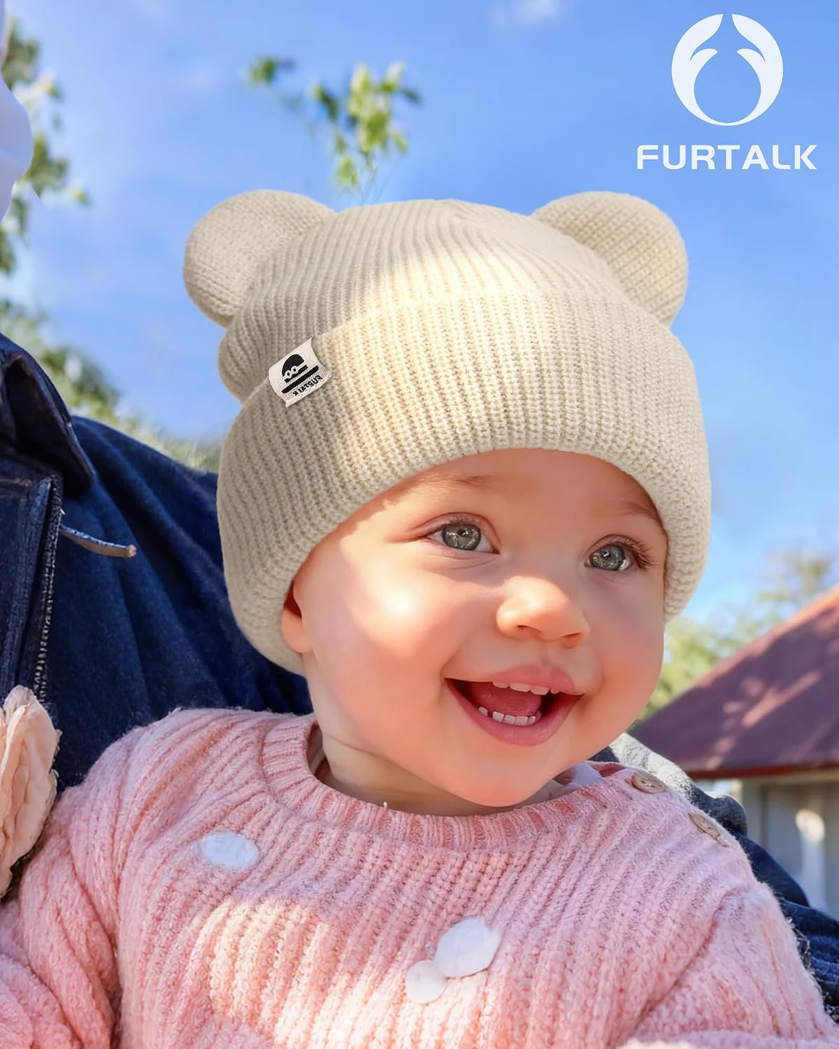 Detalle de FURTALK Baby Bear-Ear Beanie, Double-Knit 100% Acrylic Winter Hat