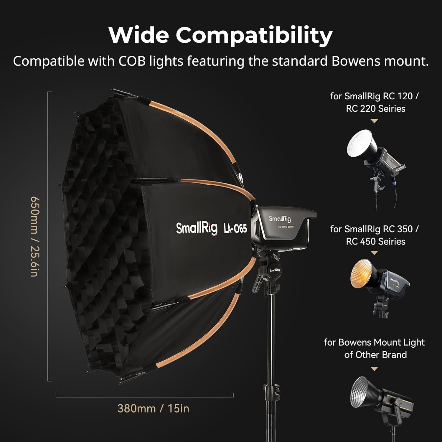 Detalle 2 de SMALLRIG Softbox octogonale 65 cm pour Bowens