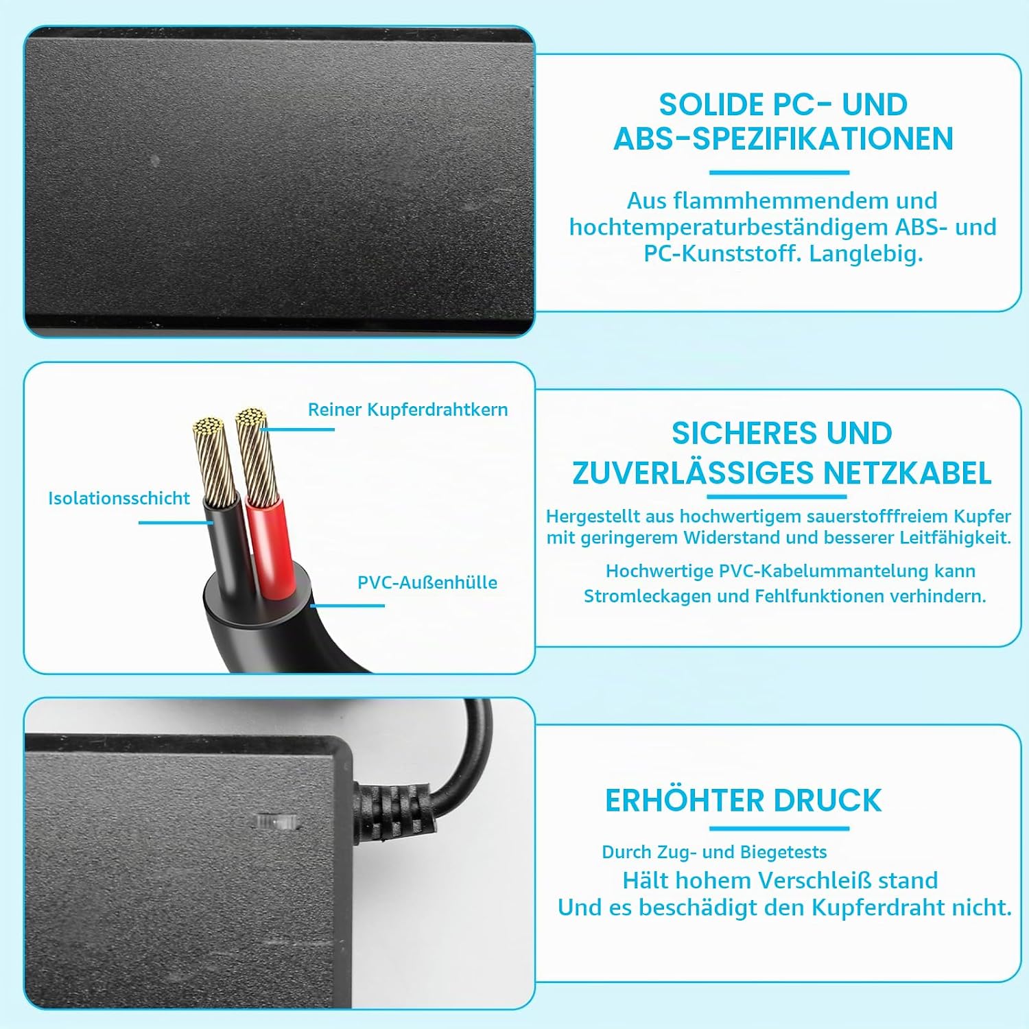 Detalle de GAOUTO 24V 5A Netzteil – 120 W DC-Netzteil für LED-Streifen, Router und mehr
