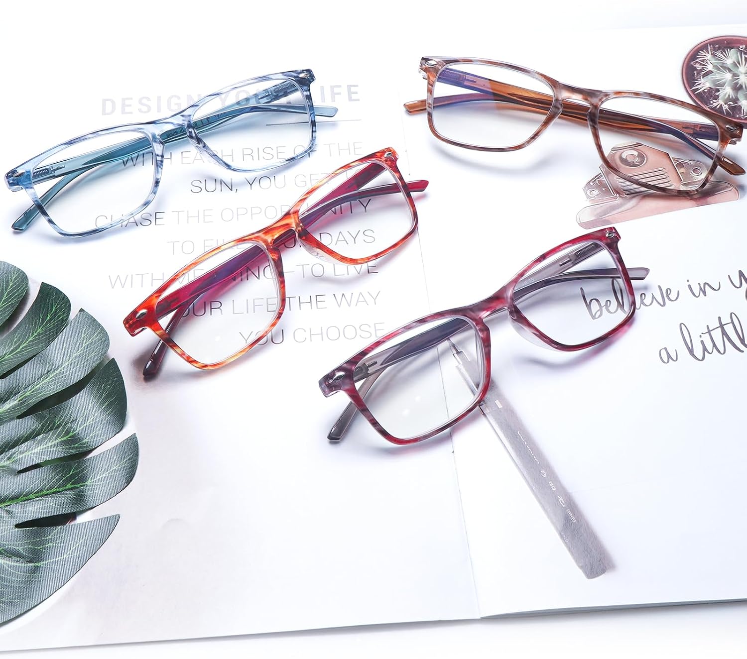 Thumbnail 2 de ZONLON 4 Pack Ladies Reading Glasses with Blue Light Blocking