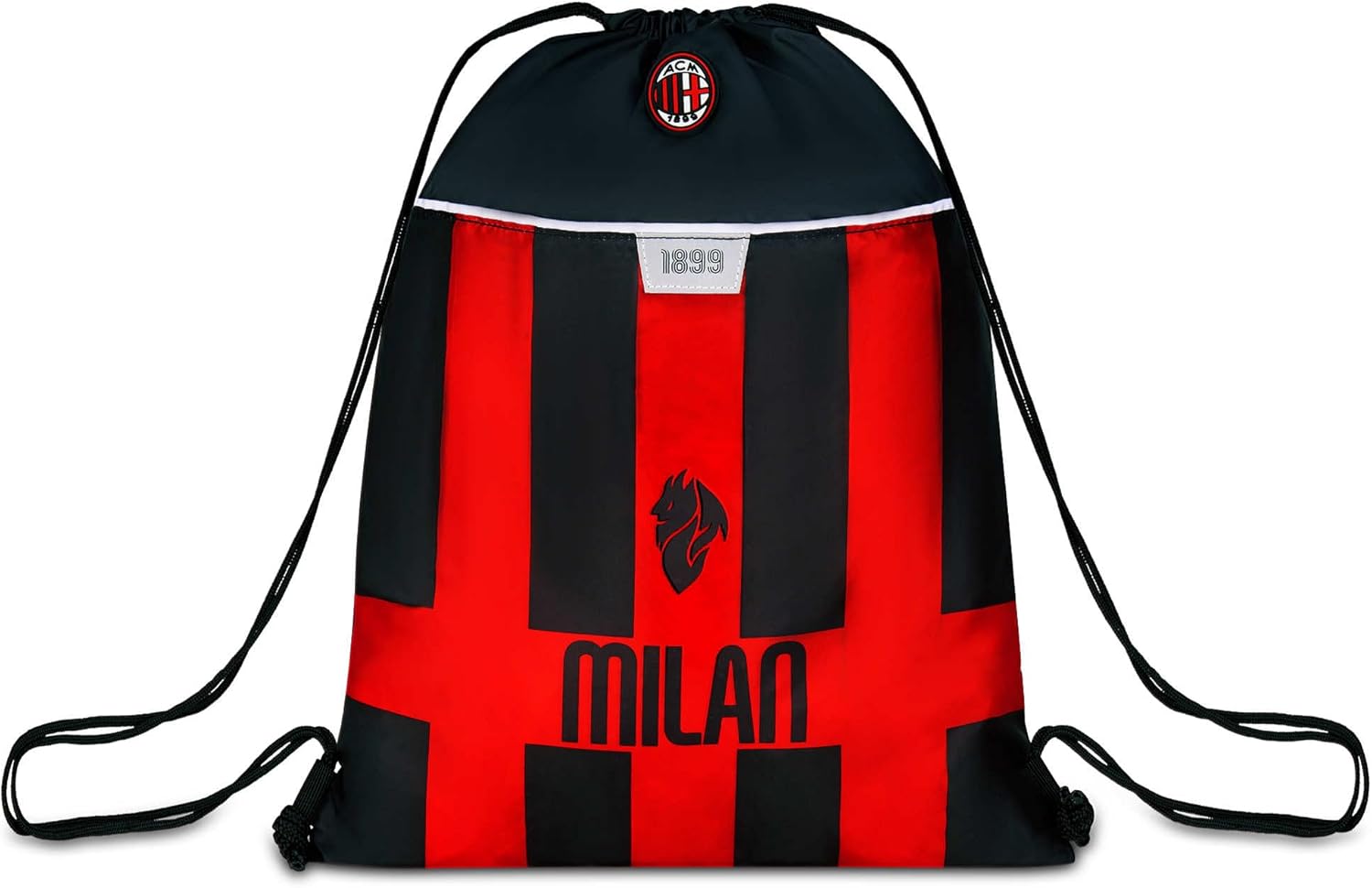 Detalle de Seven Milan Zaino Sacca Rosso e Nera 37x47 cm per scuola, sport e tempo libero