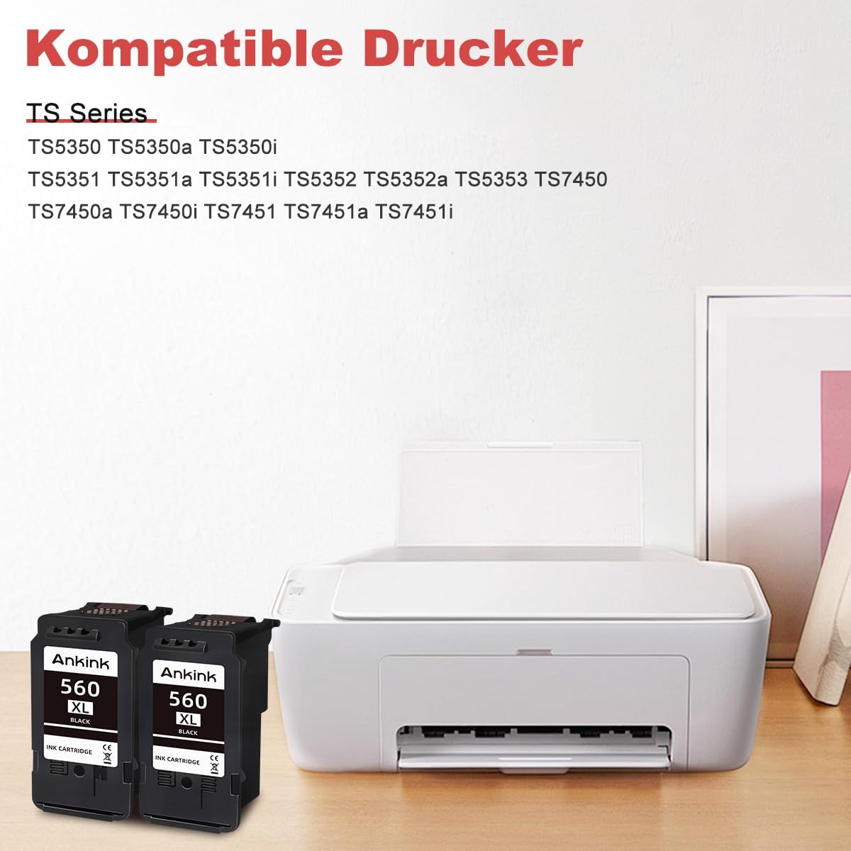 Thumbnail 1 de ANKINK kompatible Tintenpatronen 560 XL schwarz (2er-Pack) für Canon TS-Serie
