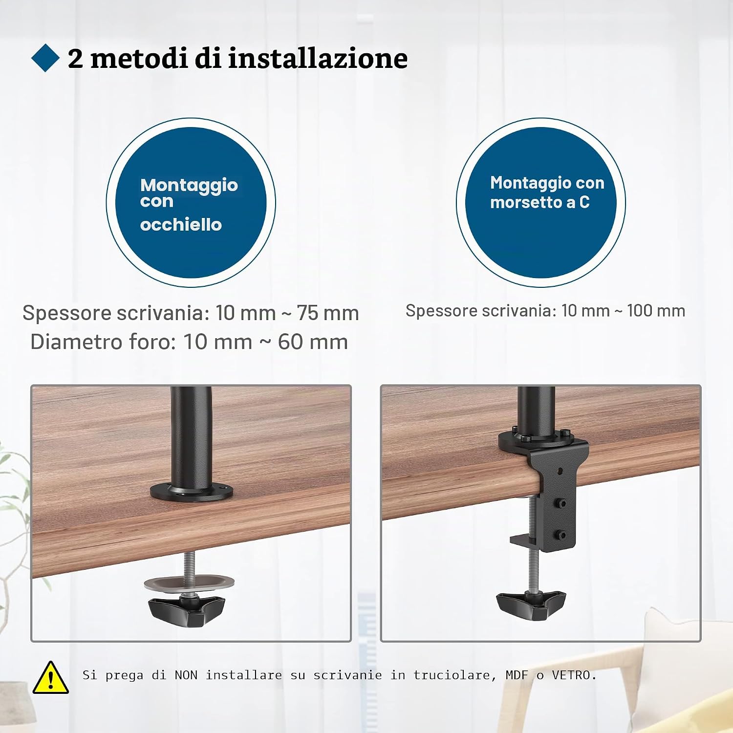 Detalle de BONTEC supporto doppio monitor VESA 75x75