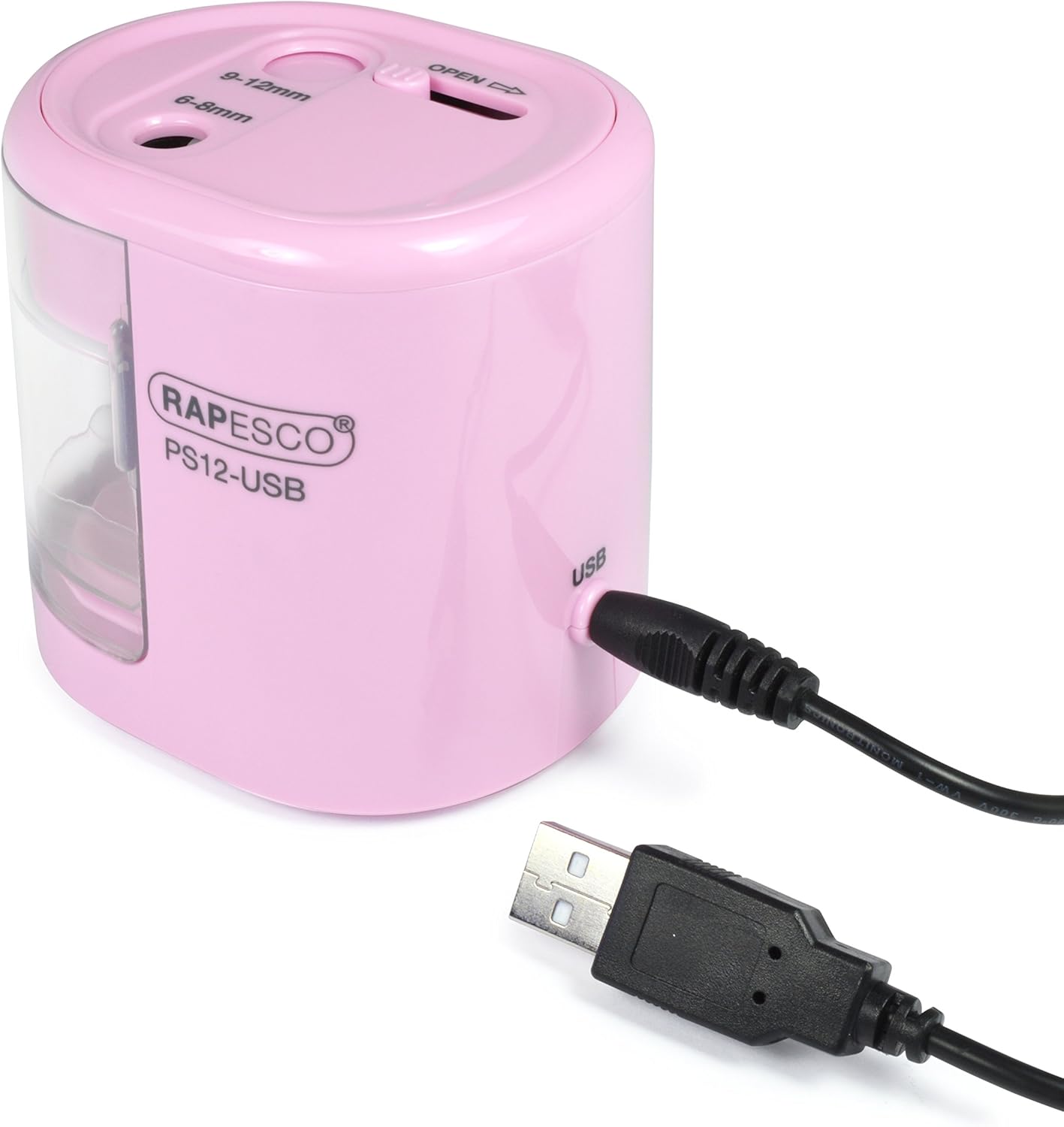 Thumbnail 2 de Rapesco 1446 PS12-USB Automatic/Electric Pencil Sharpener with USB or Battery (not Included) - Candy Pink