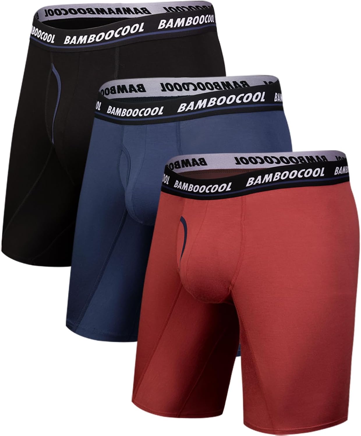 Detalle de BAMBOO COOL Men's Long Boxer Briefs Performance Long Leg Underwear (MultiPack)