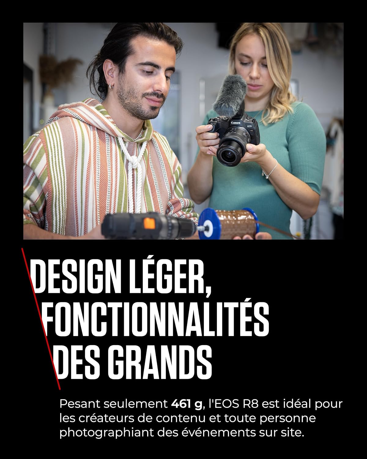Thumbnail 3 de Canon EOS R8 : appareil photo hybride full-frame 24,2 Mpx avec Dual Pixel AF II et 4K