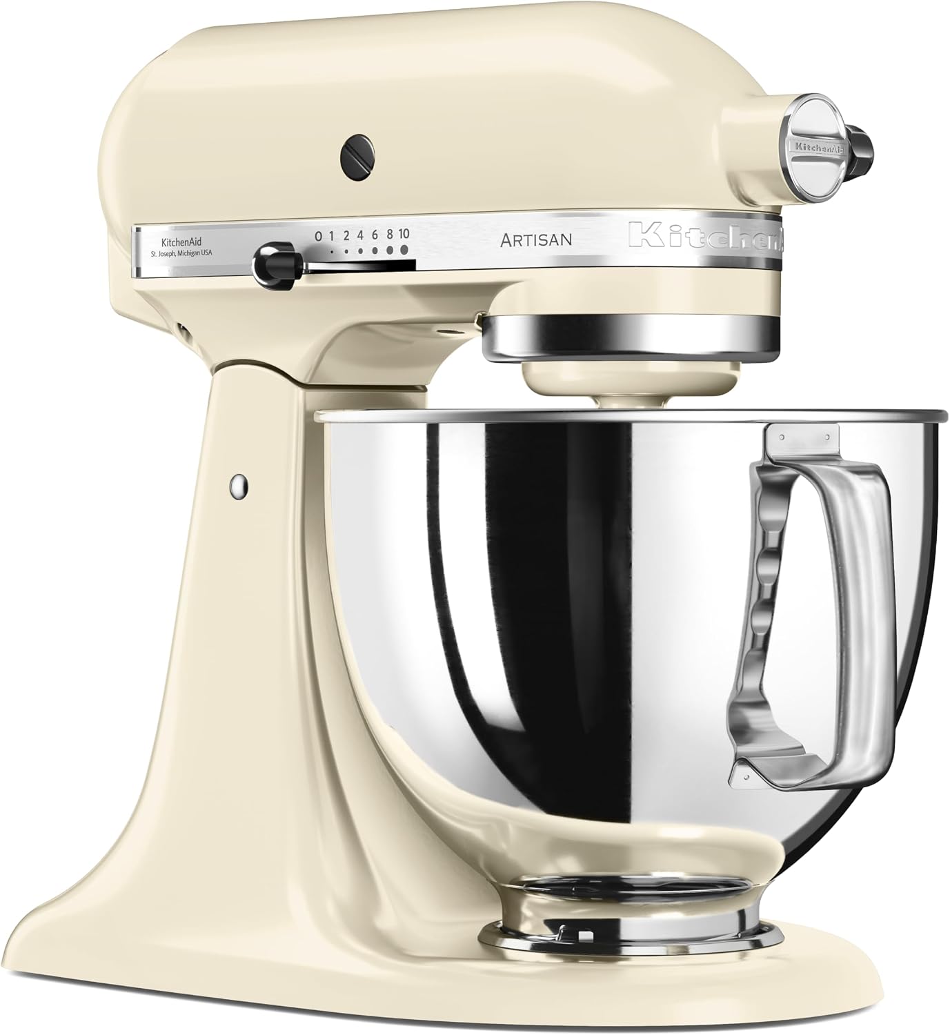 Detalle de KitchenAid 4.8 Litre Artisan Stand Mixer 5KSM125 (Almond Cream) with 4.8L stainless steel bowl