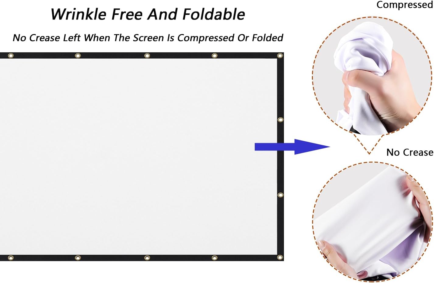Thumbnail 1 de 150-inch 16:9 Foldable Projection Screen by Mdbebbron (Anti-Crease, Portable, Double-Sided)