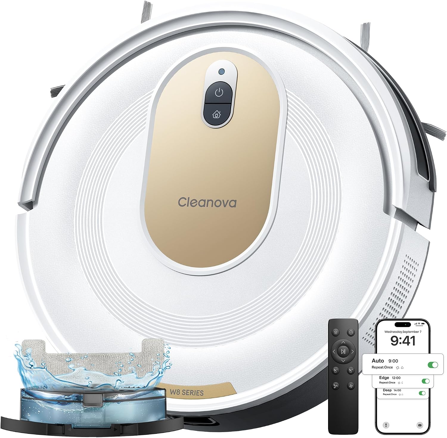 Vexilar W8 : Robot Aspirateur Laveur 5000Pa, Compact et Intelligent pour Petits Espaces