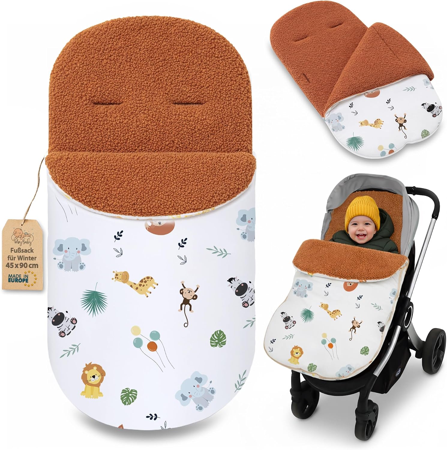 Thumbnail 6 de Sacco passeggino invernale 90x45 cm Bouclé Grigio