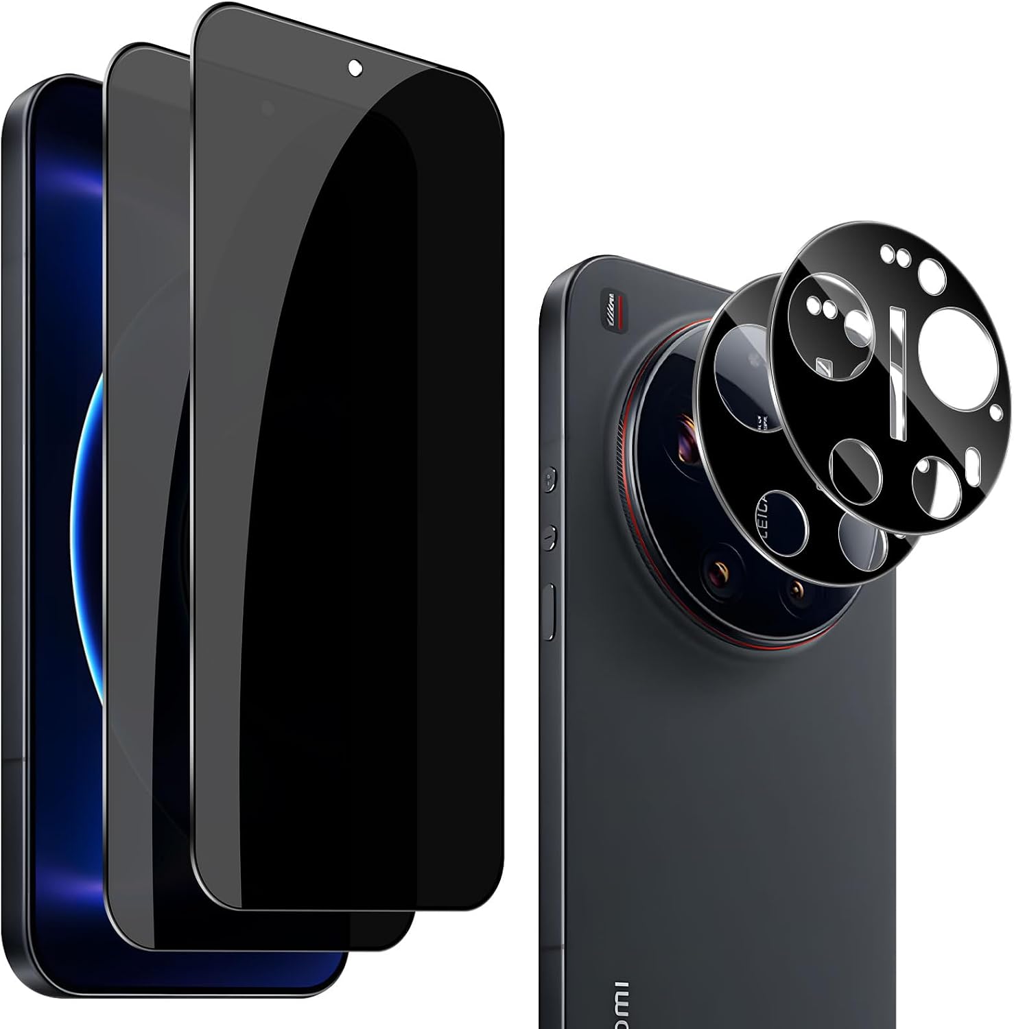 QULLOO Sichtschutz Displayschutzfolie für Xiaomi 17 Ultra – 2+2 Stück mit Kameraschutz und 9H Härte