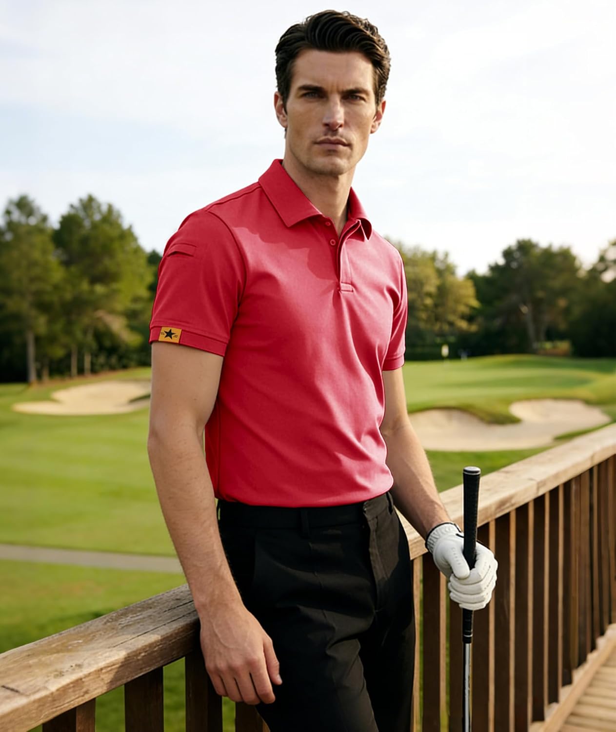 Detalle de JACKETOWN Men Polo Shirt – Short Sleeve, Breathable Polo for Sport and Casual Wear