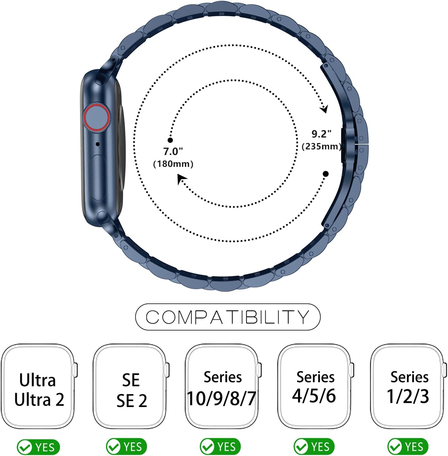 Detalle 2 de Tasikar stainless steel Apple Watch strap 49mm