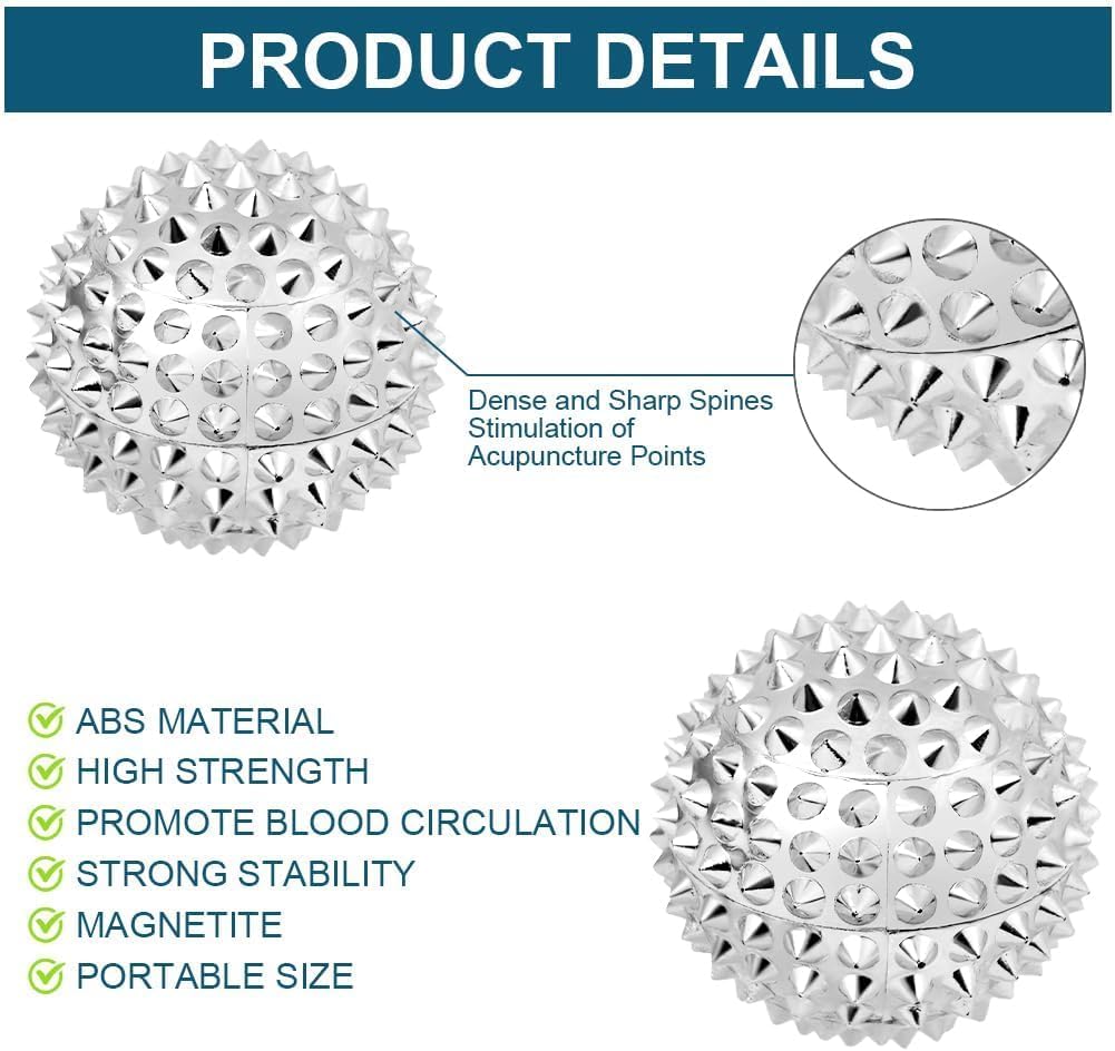 Detalle de URAQT Palline Massaggio magnetiche con anelli massaggianti (set da 4) da 3,2 cm