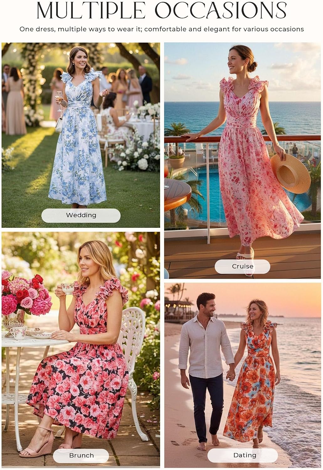 Thumbnail 2 de GRACE KARIN 2026 Women's Summer Floral Print Dress: Sleeveless, Flowy A-Line Sundress with Pockets