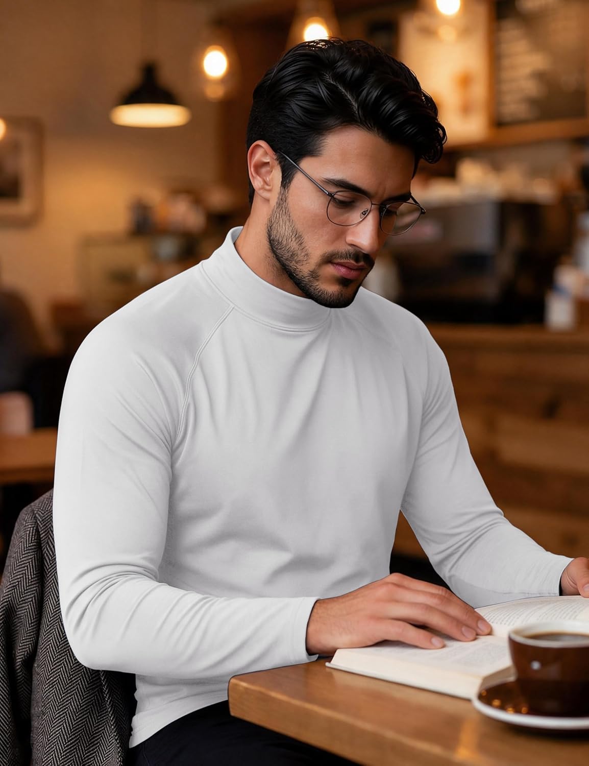 Detalle de MAGCOMSEN Men's Thermal Shirt with Micro-Fleece Lining and Raglan Sleeves