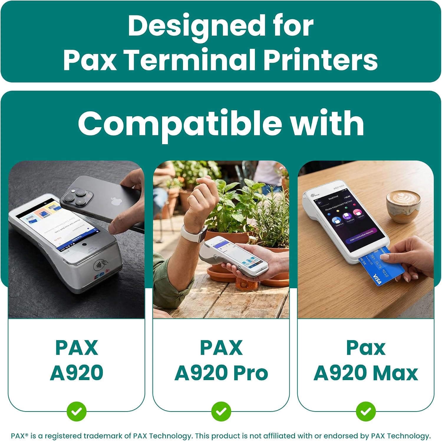 Detalle de ReceiptPaperPro PAX A920用レシートロール コート紙・幅57mm・10ロール