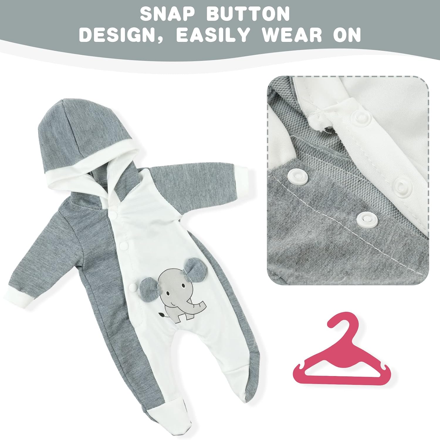 Thumbnail 4 de Aolso poppenkleding voor poppen van 35–45 cm met klittenbandsluiting