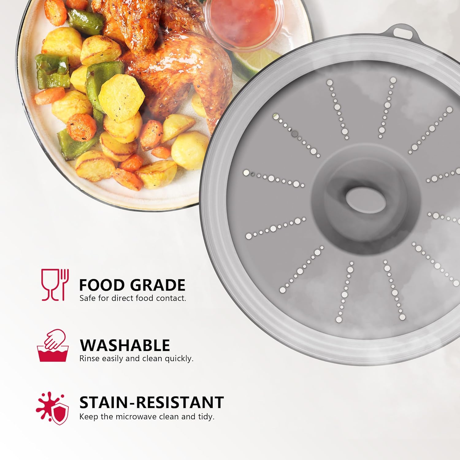 Detalle de WVM Microwave Splatter Cover with Vented Lid and Hook Hole