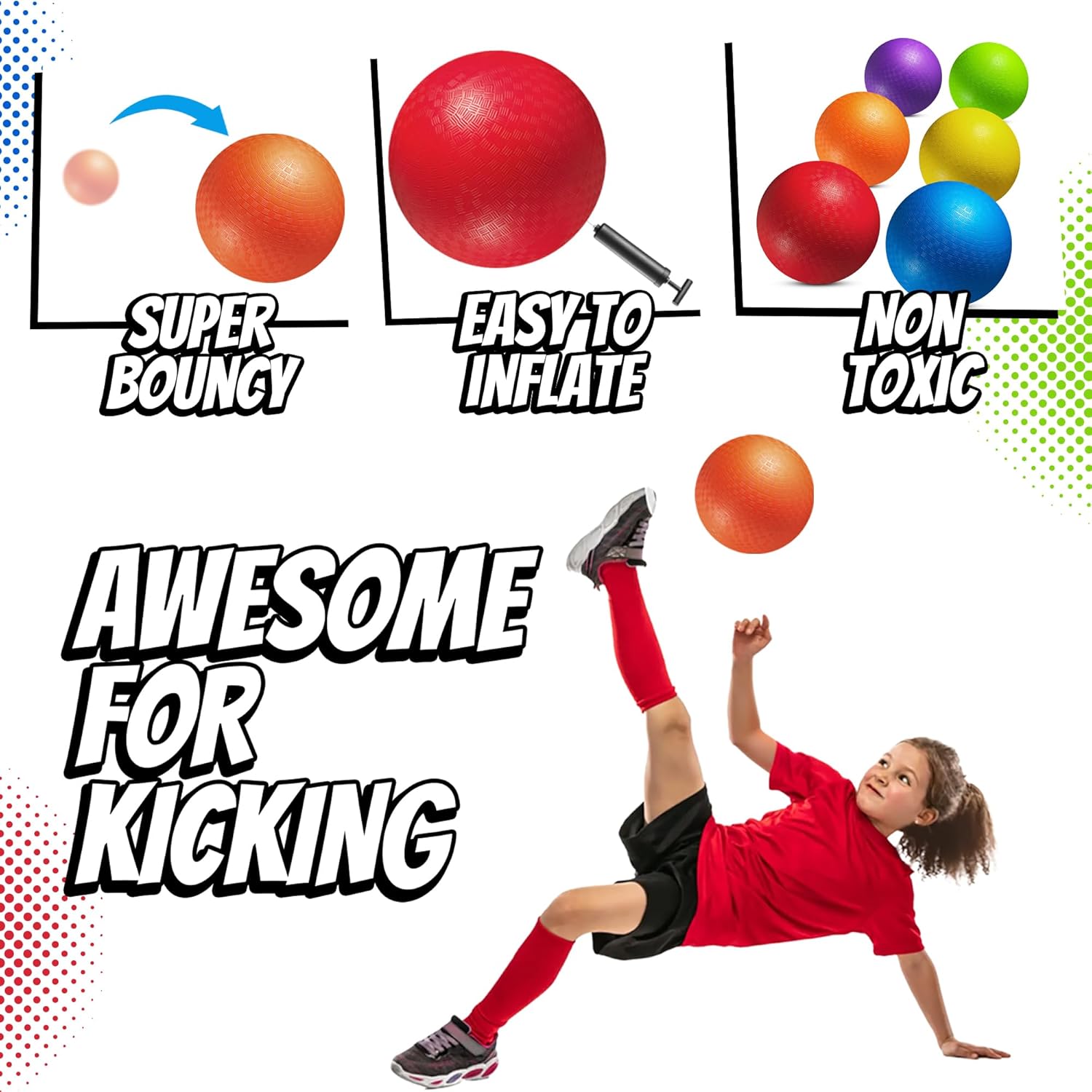 Detalle 2 de 8.5 Inch Playground Balls Pack of 6 🏐