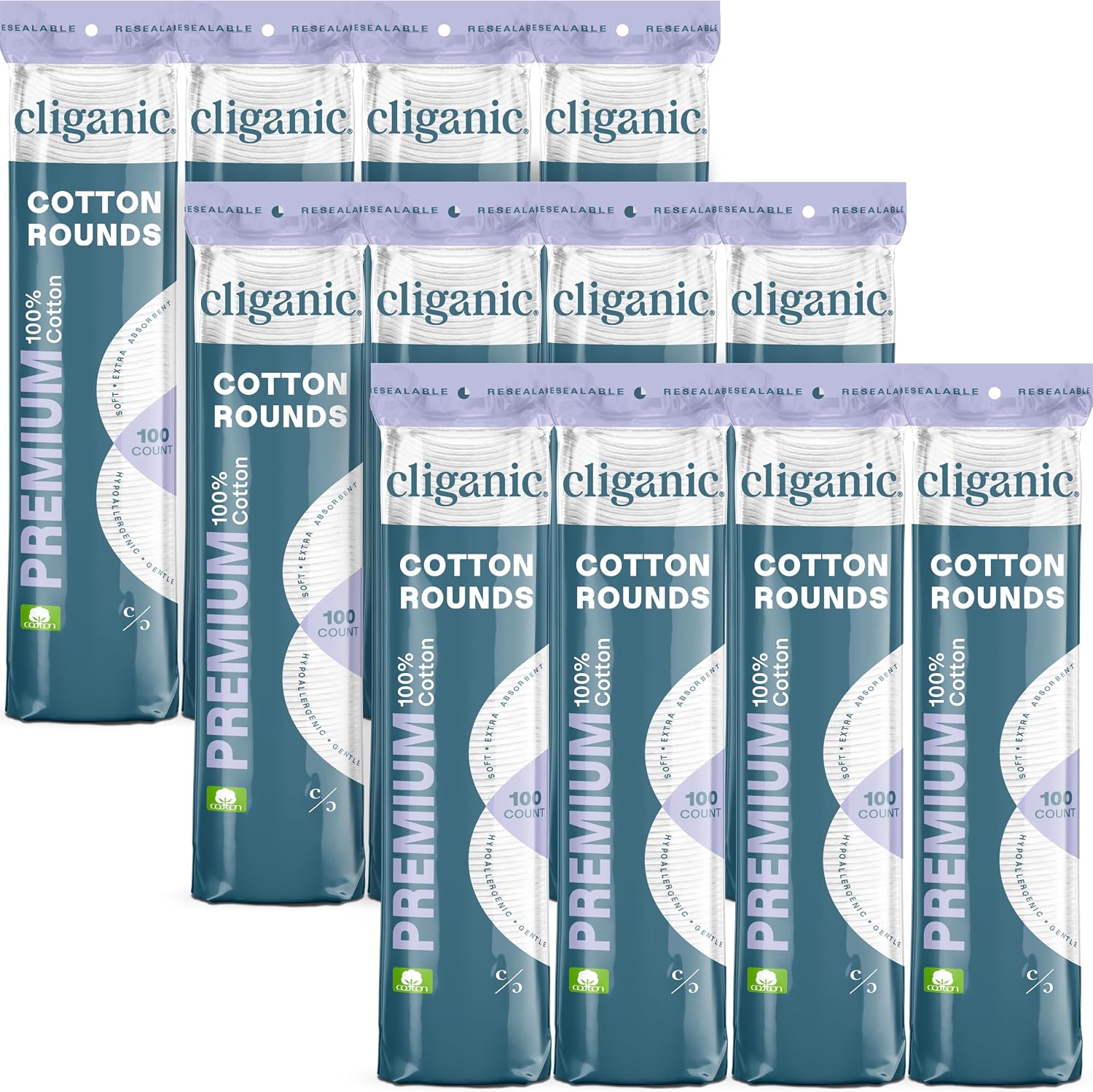 Thumbnail 6 de Cliganic Premium Cotton Rounds 300 Count
