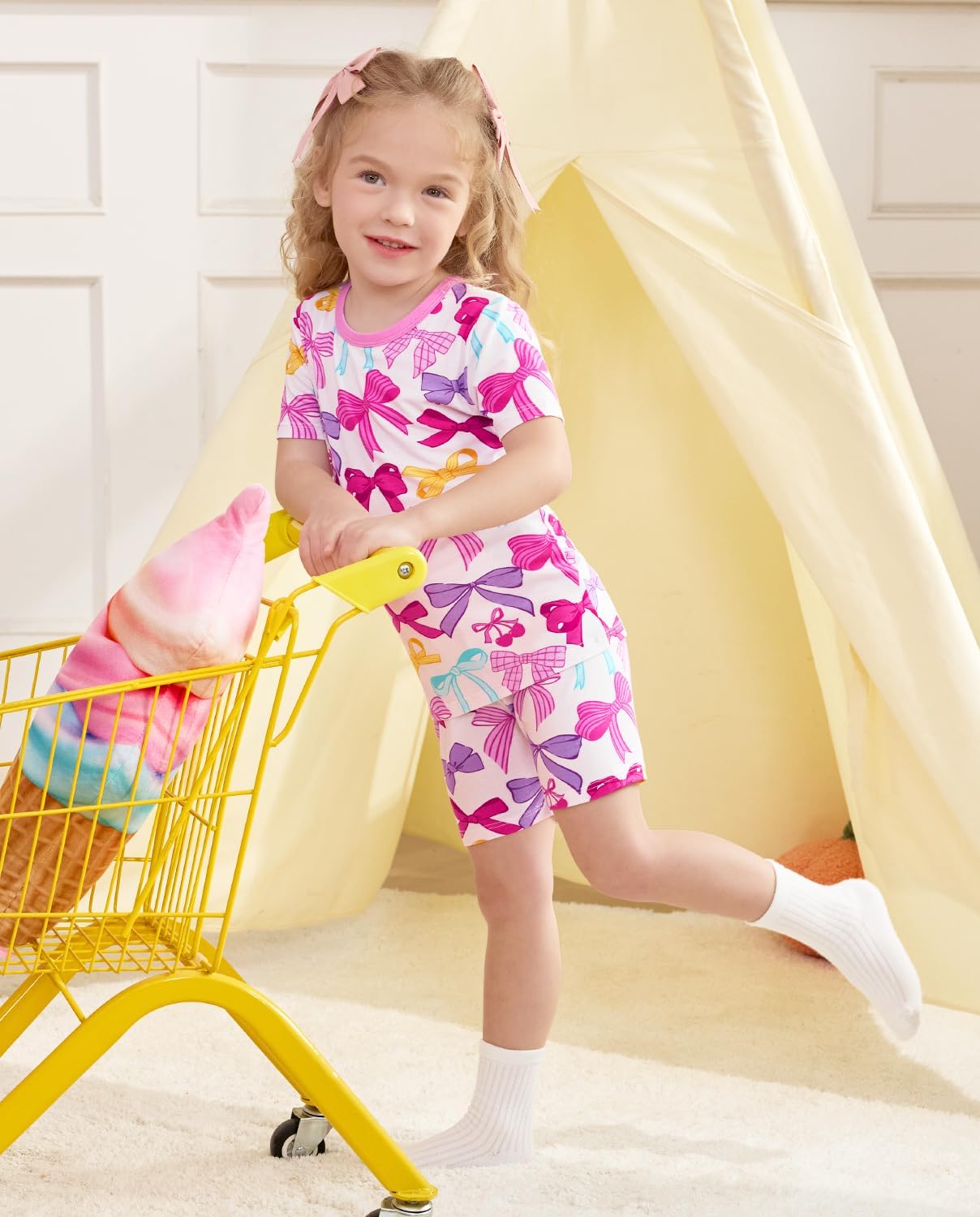 Thumbnail 2 de babee Reshinee Bamboo Viscose Toddler Unicorn Mermaid Pajamas (Short Sleeve, 2-Piece)