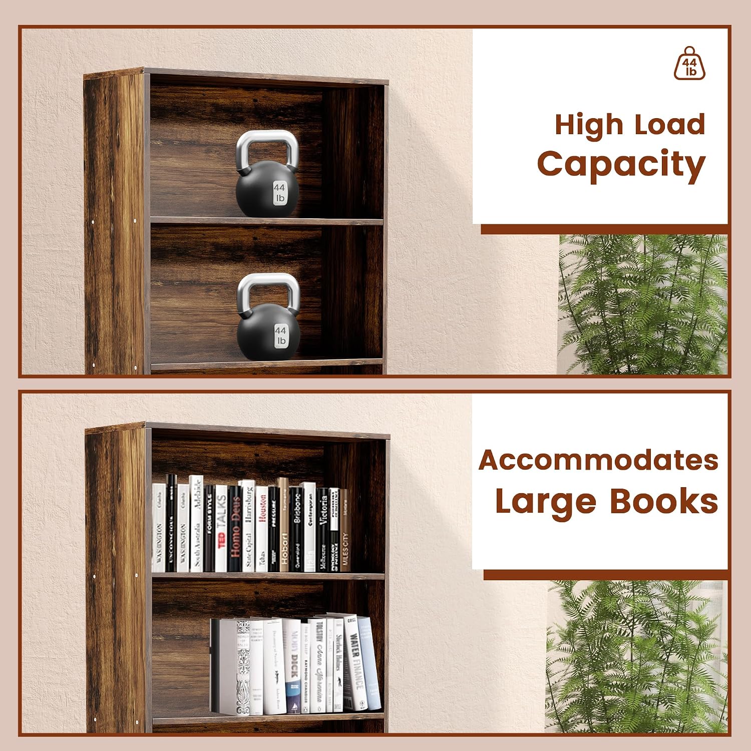 Thumbnail 4 de GRUSIGN SJ-6T-BRN 71-Inch 6-Tier Bookshelf in Brown
