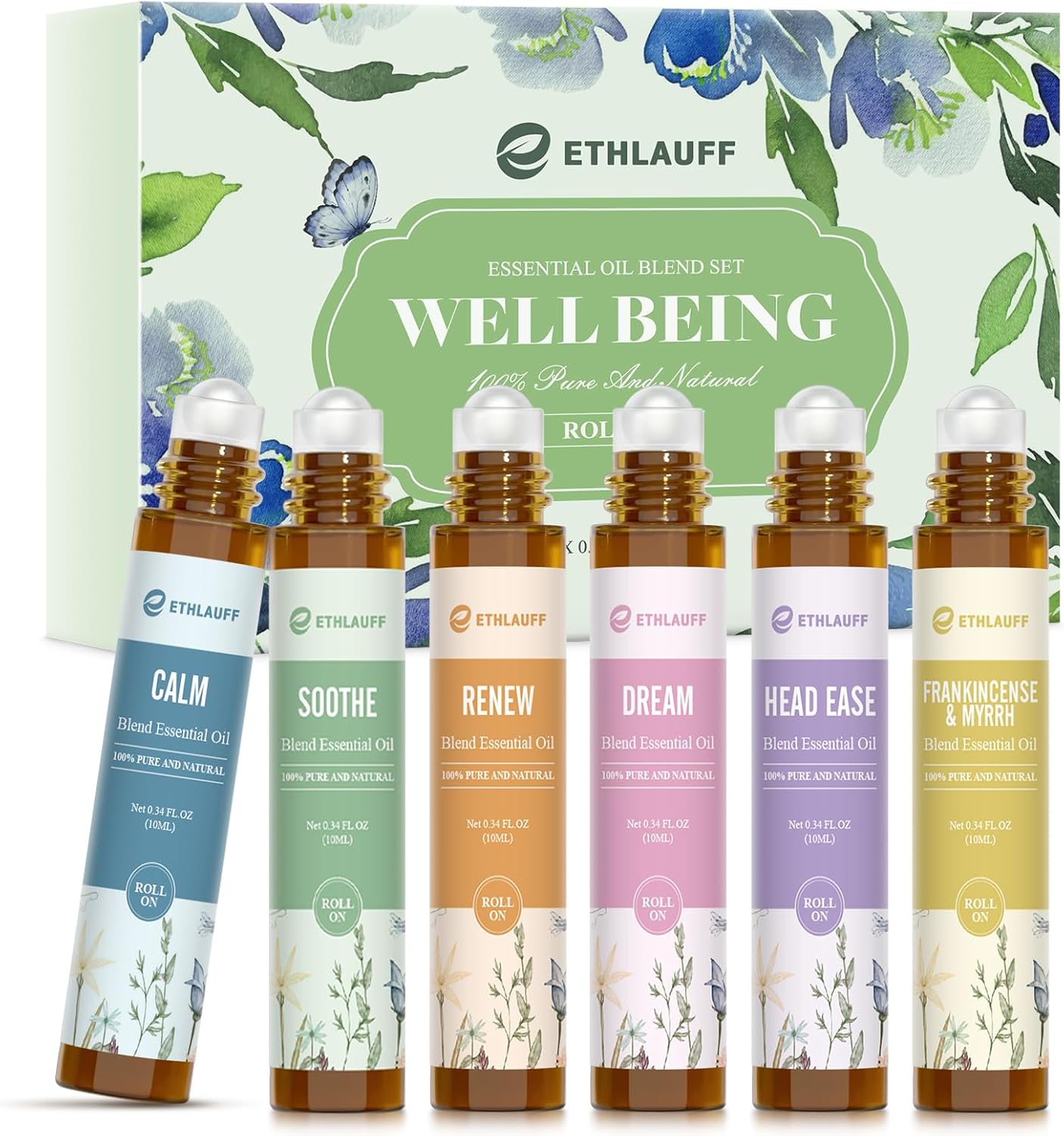 Detalle de Ethlauff Essential Oil Roll-On Set, Six Blends