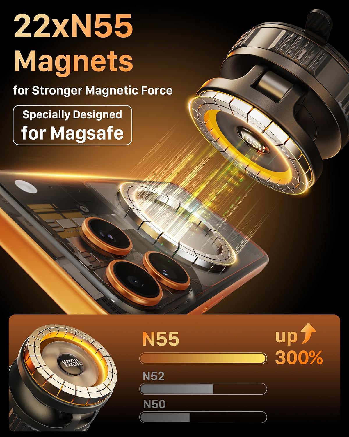 Thumbnail 4 de YOSH Vacuum Magnetic Phone Holder 360°