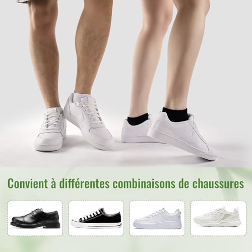 Detalle 2 de Effeet 10 Paires Chaussettes Basses Homme Femme en Bambou – Séchage rapide, Ultra-douces et Respirantes, Noir 43-46