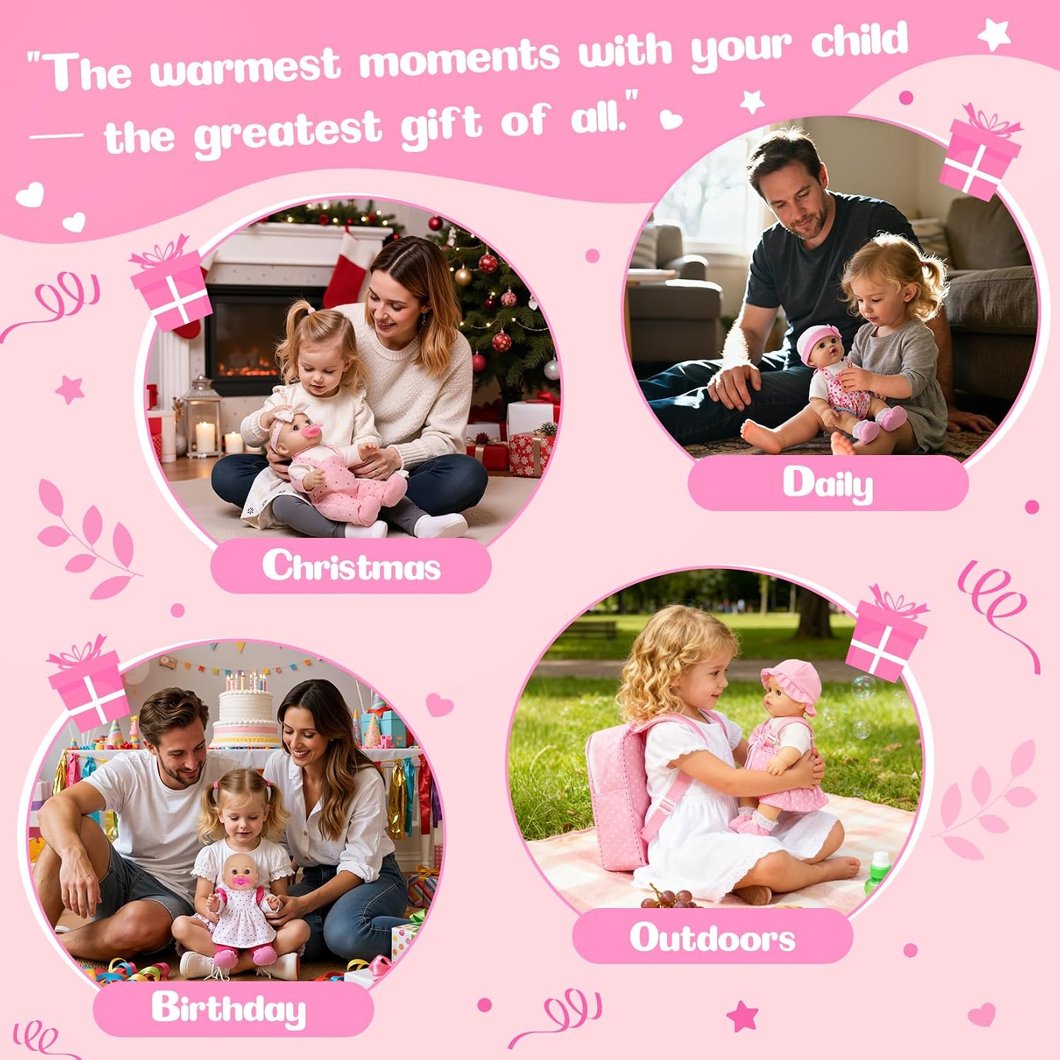 Thumbnail 6 de Mastom 12-Inch Baby Doll Set with Backpack, 4 Outfits & Accessories