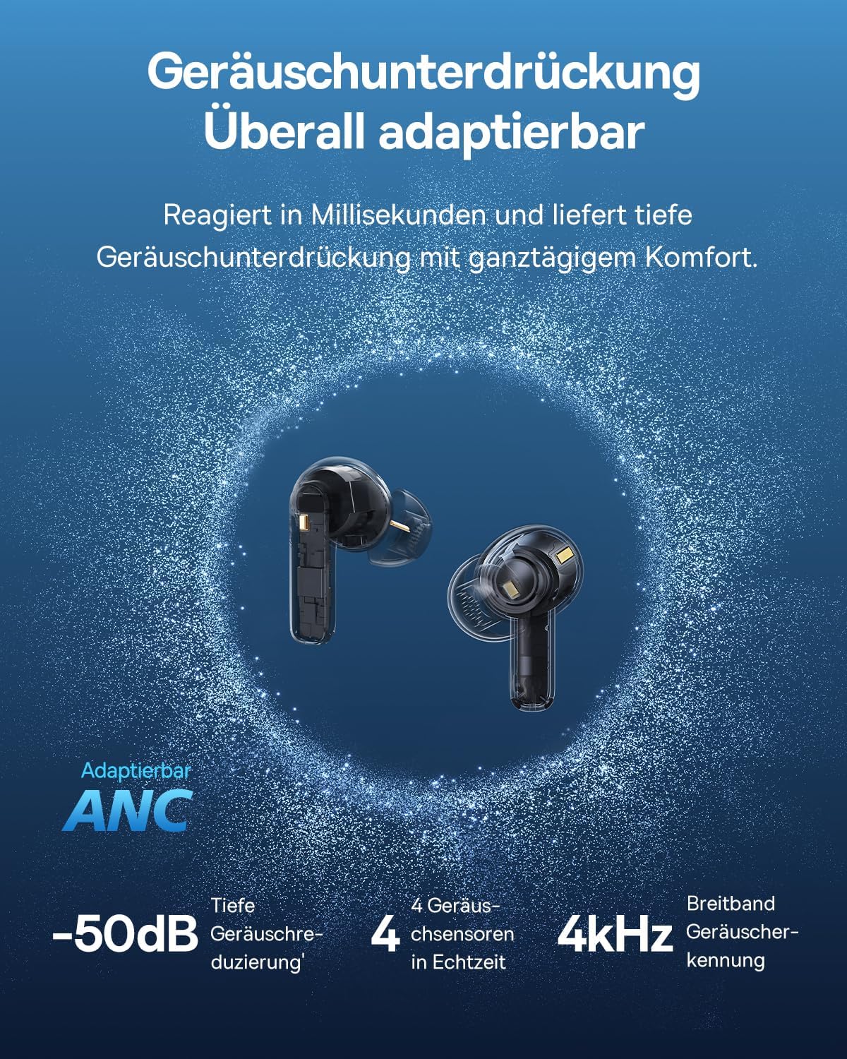 Thumbnail 1 de Baseus EP10 Pro In-Ear Bluetooth-Kopfhörer mit ANC (bis -50 dB), LDAC & 6-Mikrofon-KI