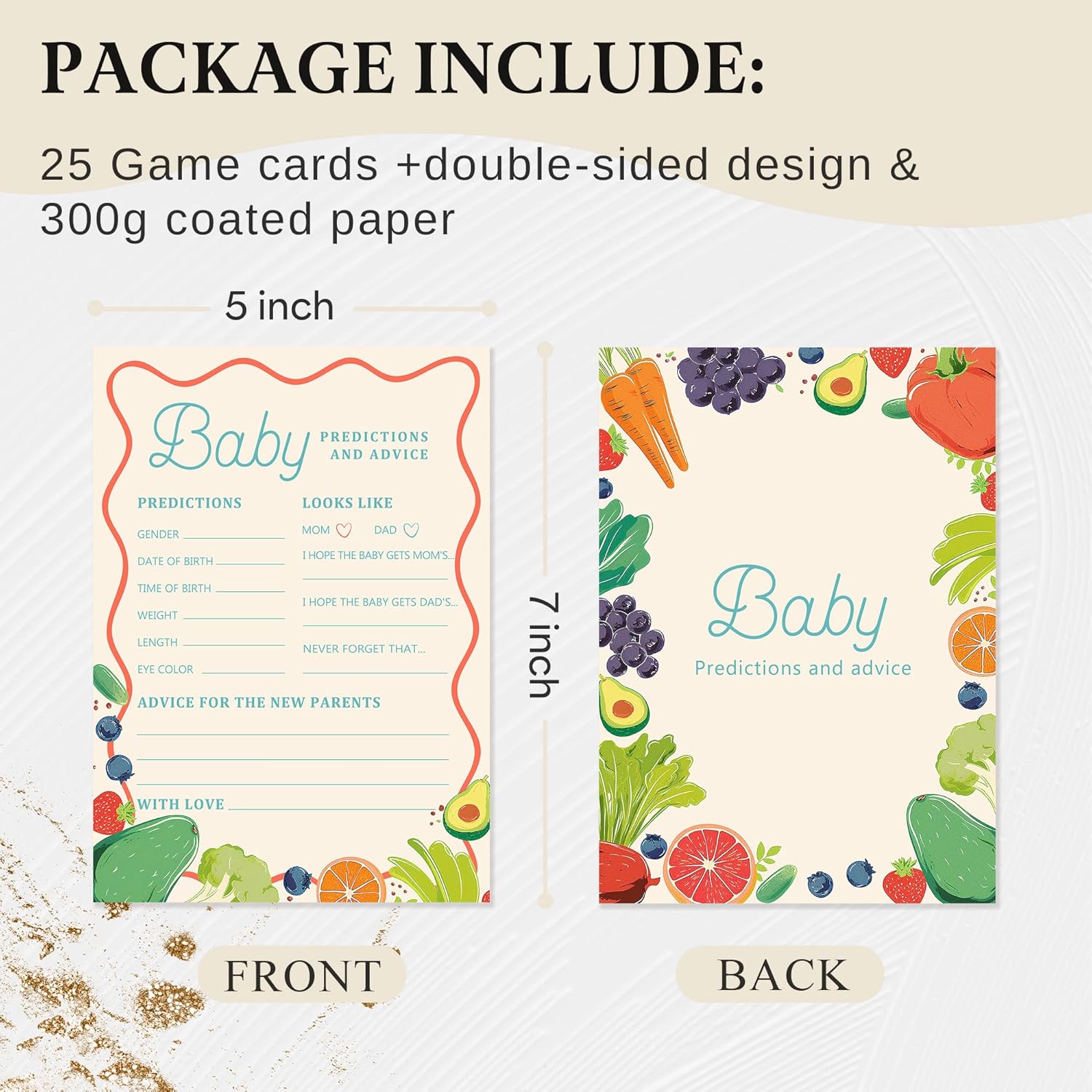 Detalle de 25 x Baby Prediction Cards for Baby Shower – Retro Locally Grown