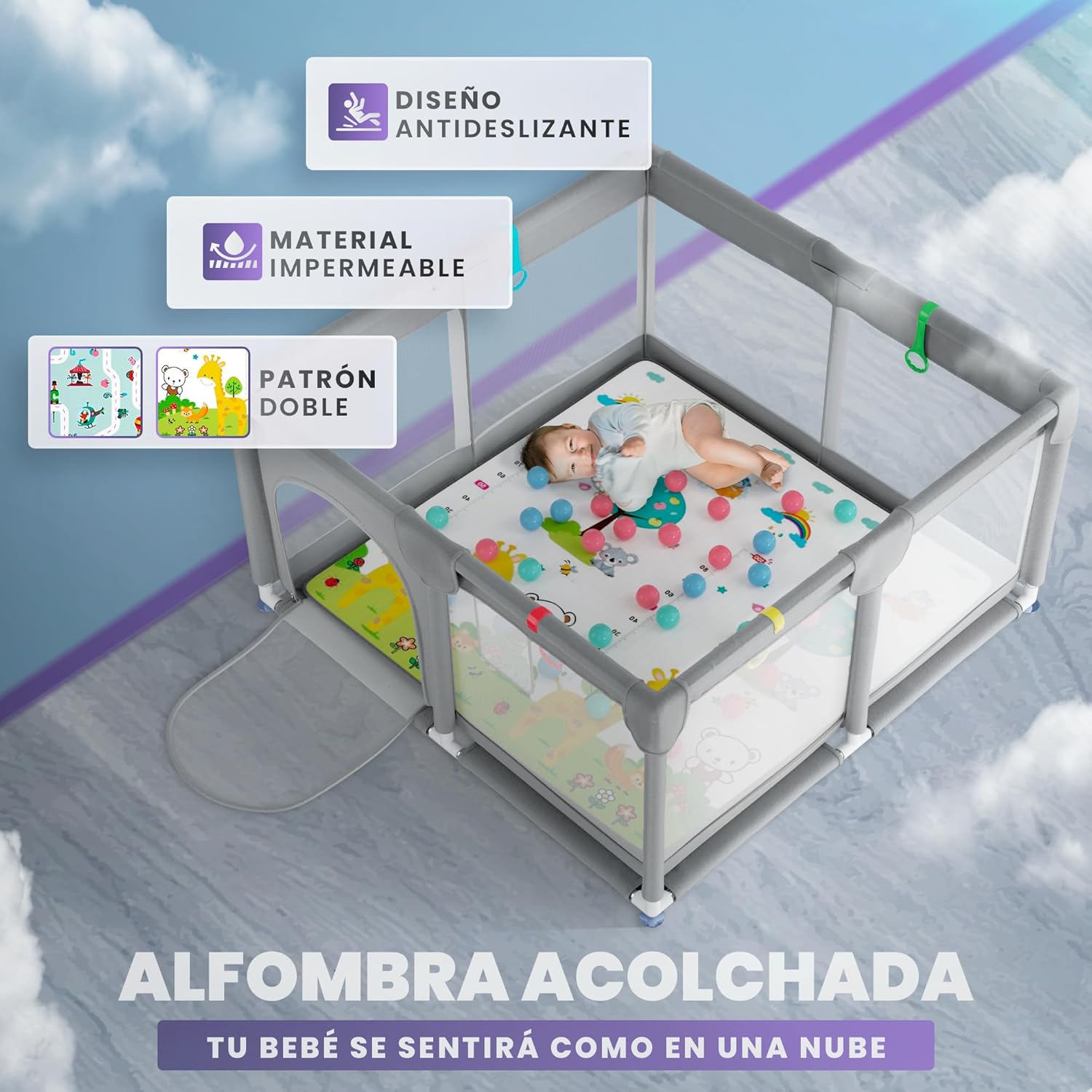 Thumbnail 4 de JUPPLIES Parque Infantil Bebe 120x120cm