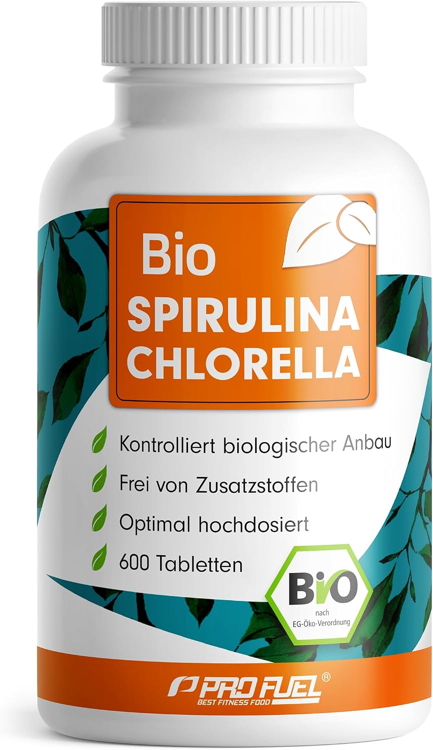 Detalle de Bio Spirulina & Chlorella Presslinge 600x — 3000 mg Spirulina