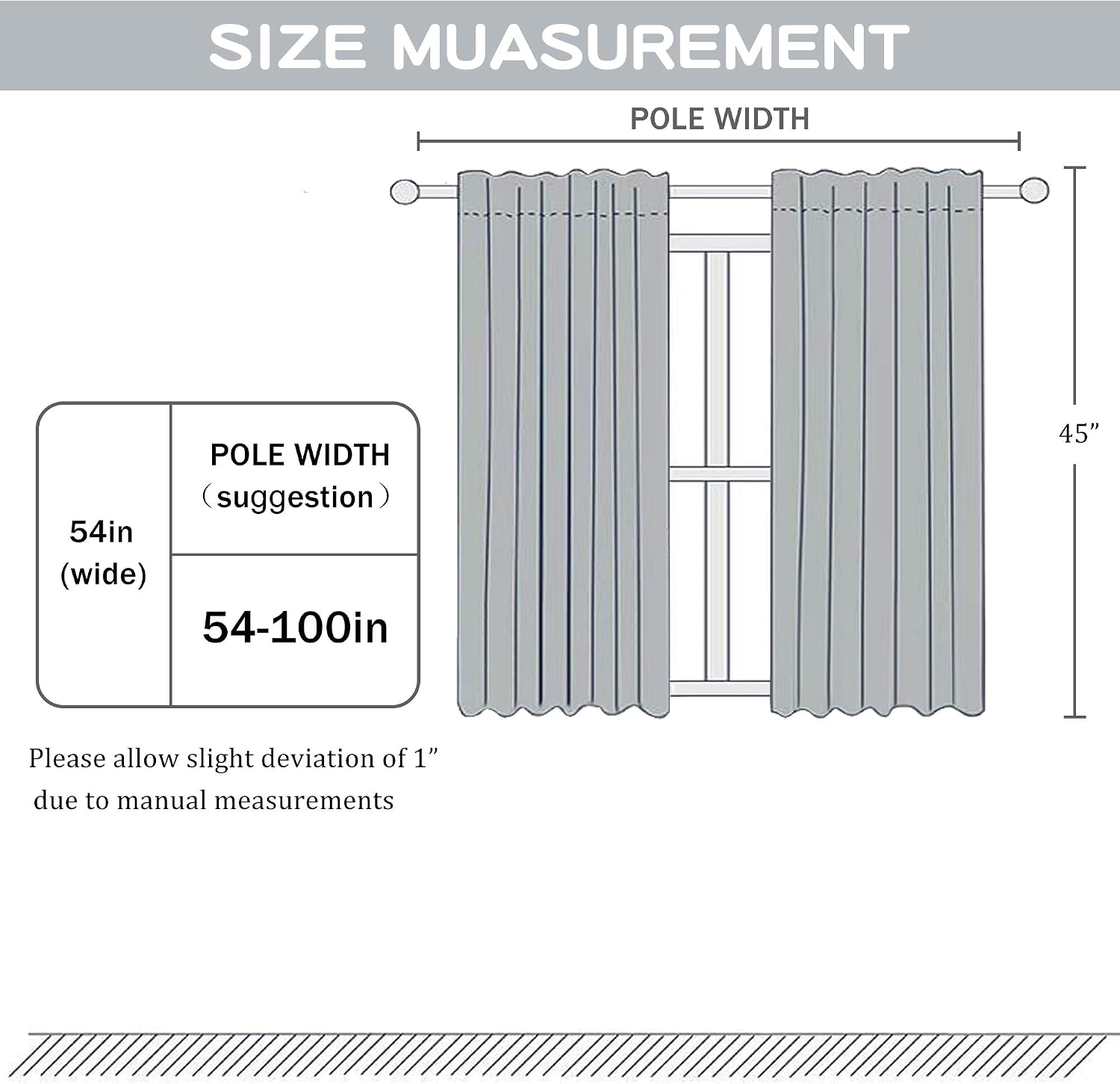 Detalle de DUALIFE Blackout Curtains 54 x 45 Inches