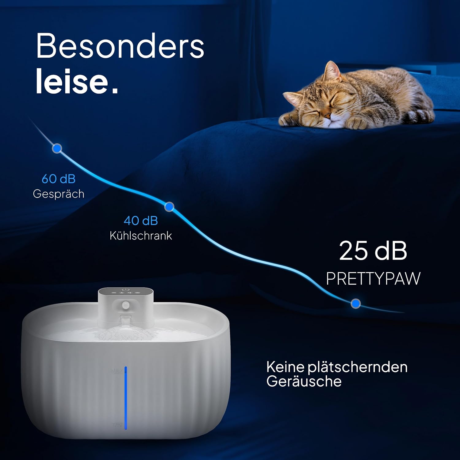 Detalle 2 de Pretty Paw Katzenbrunnen Aqua Sense 3 L 💧