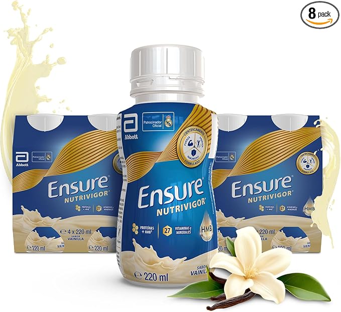 Detalle de Ensure Nutrivigor, Vit. HMB y Proteínas – Pack 8 Botellas 220 ml
