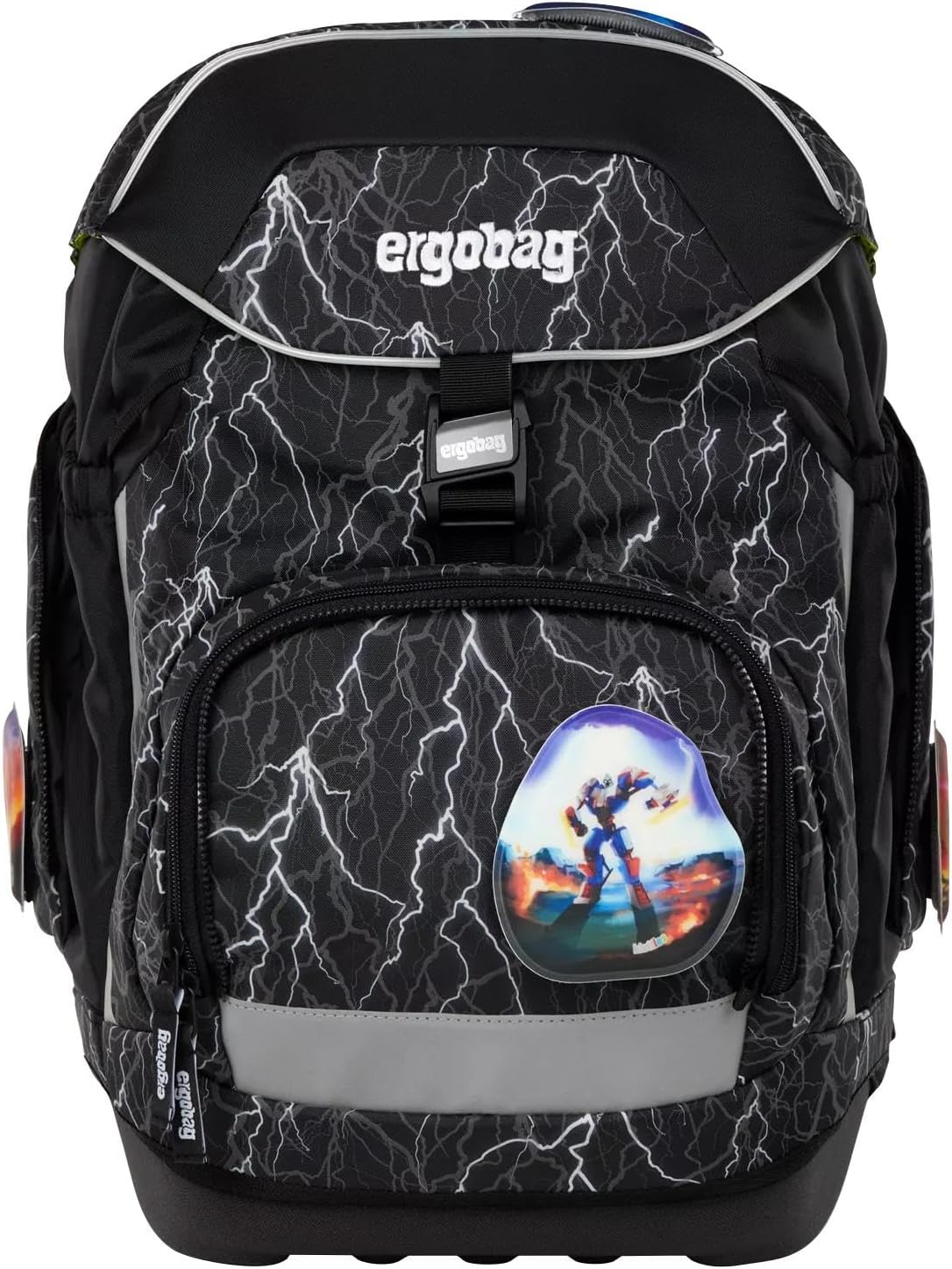 Detalle de ergobag Schulranzen-Set Pack Super ReflektBär – Schwarz