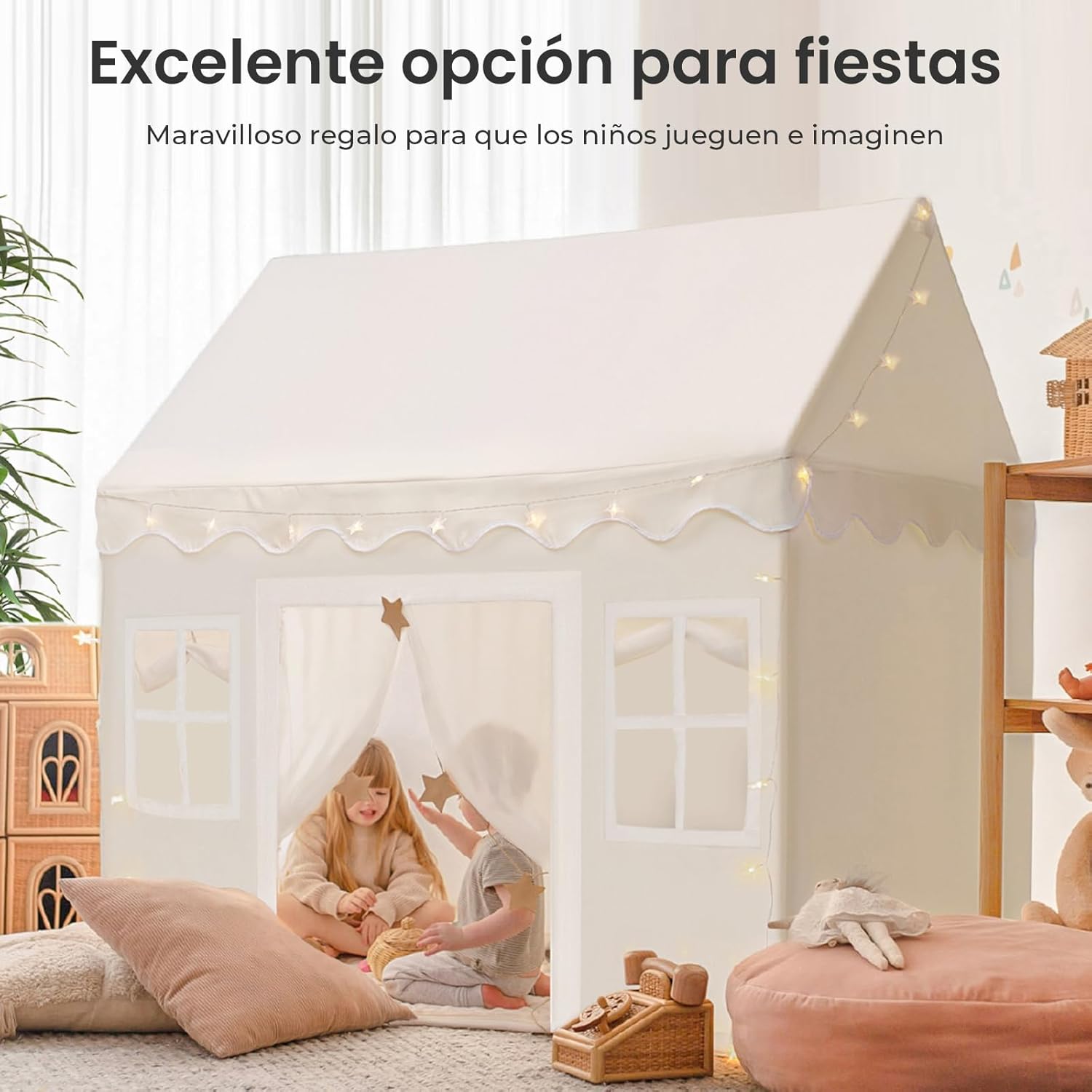 Detalle 2 de Tiny Land Tienda de Campaña Infantil Princesa con Luces y Tapete 🏰