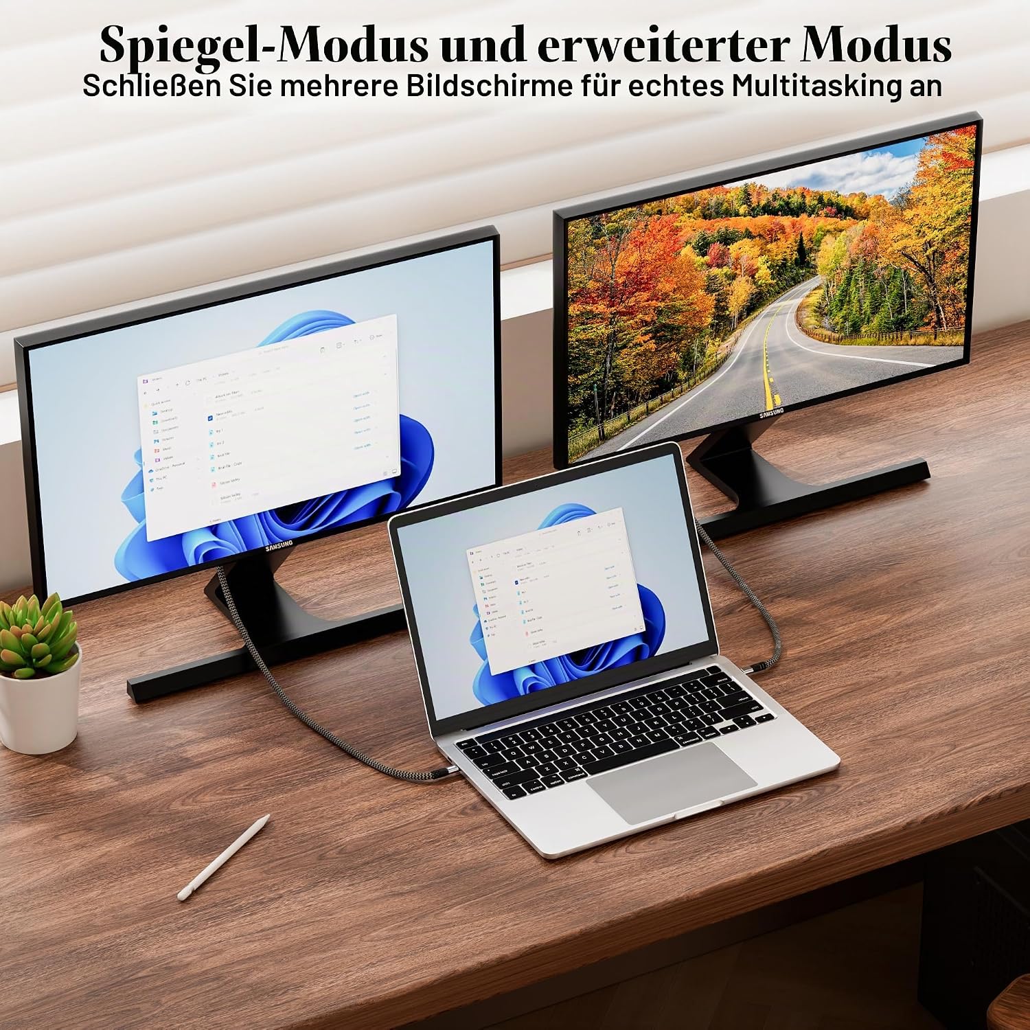 Detalle de Mygatti USB‑C auf HDMI Kabel 1,5 m – 4K UHD, mit 90°/270° Adapter, kompatibel mit iPhone 15/16/17 und MacBook