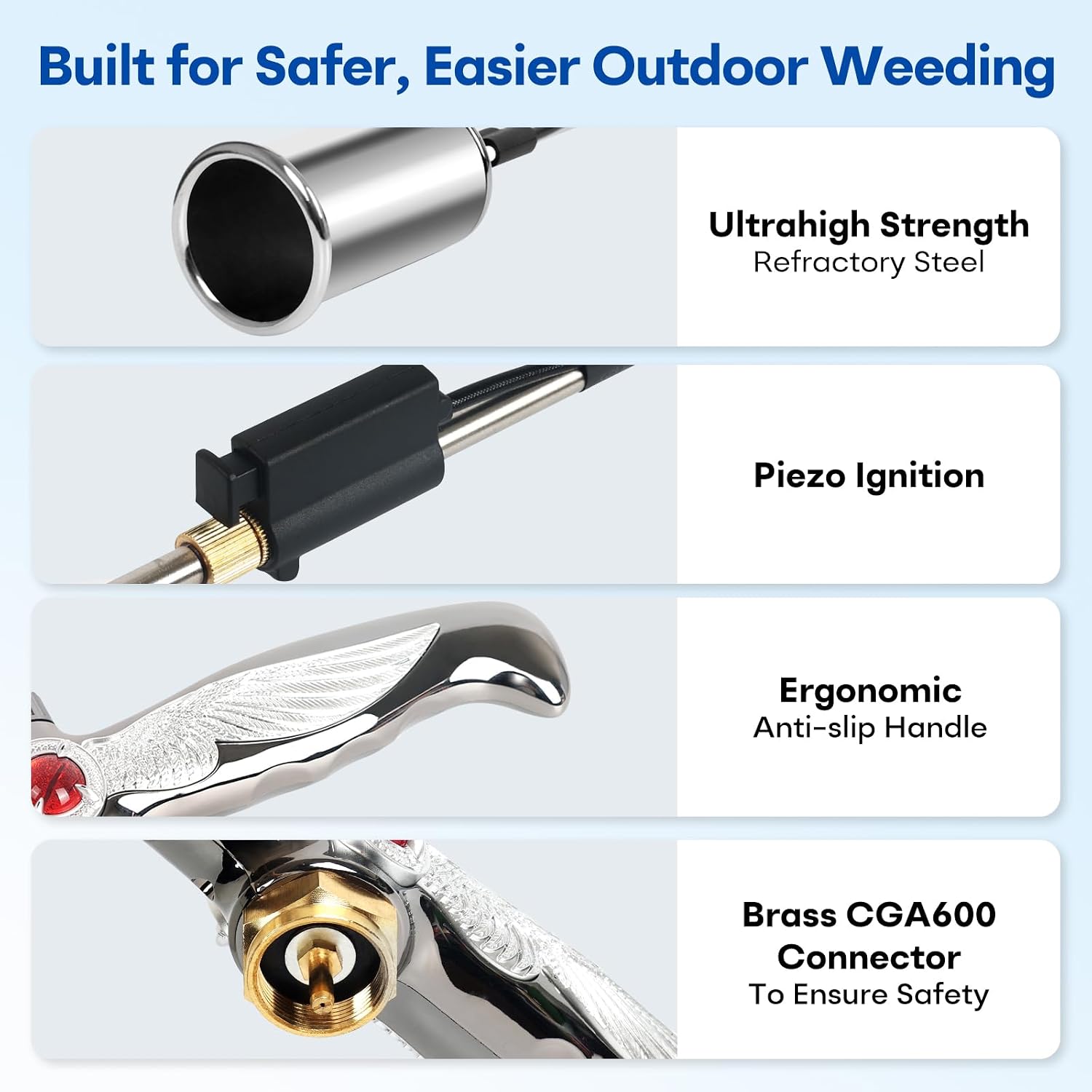 Thumbnail 6 de RUBDARK GF-8019 Propane Weed Torch, 37-Inch Detachable Arm