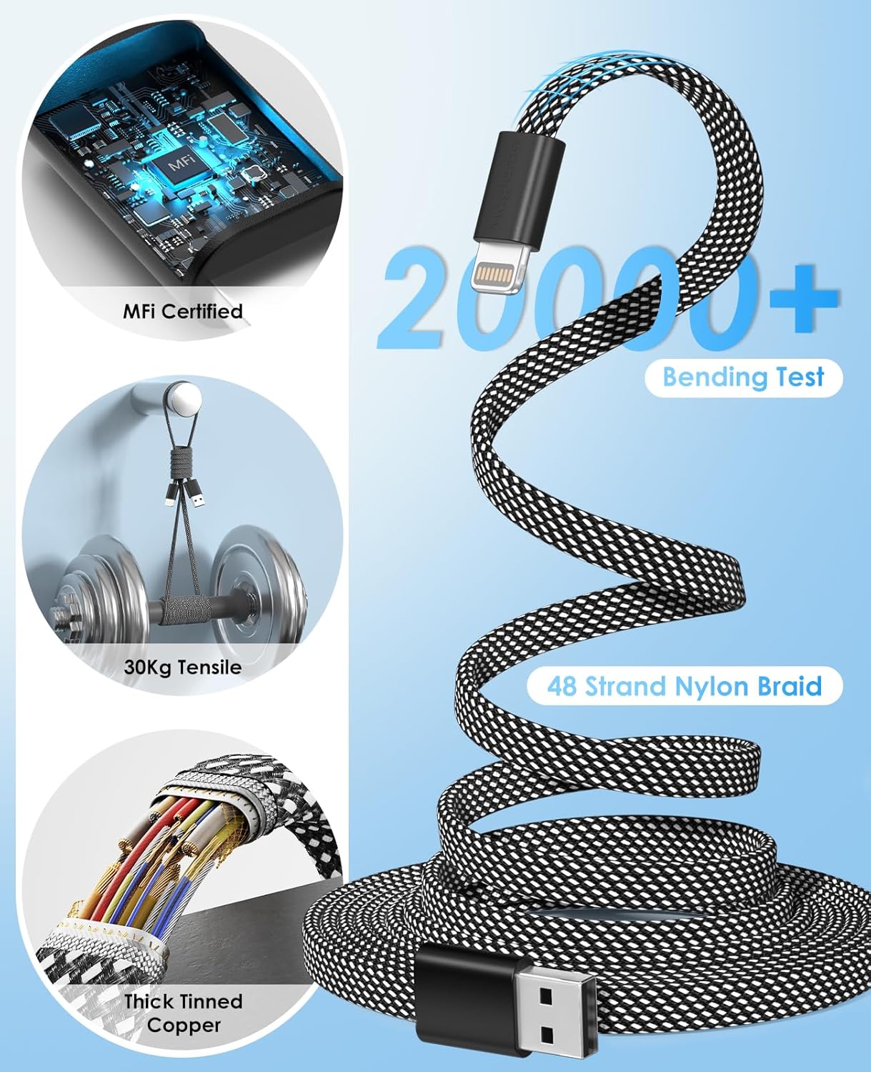 Thumbnail 4 de Magtame Cable Lightning Magnético 1,5 m ⚡ Carga Rápida sin Enredos