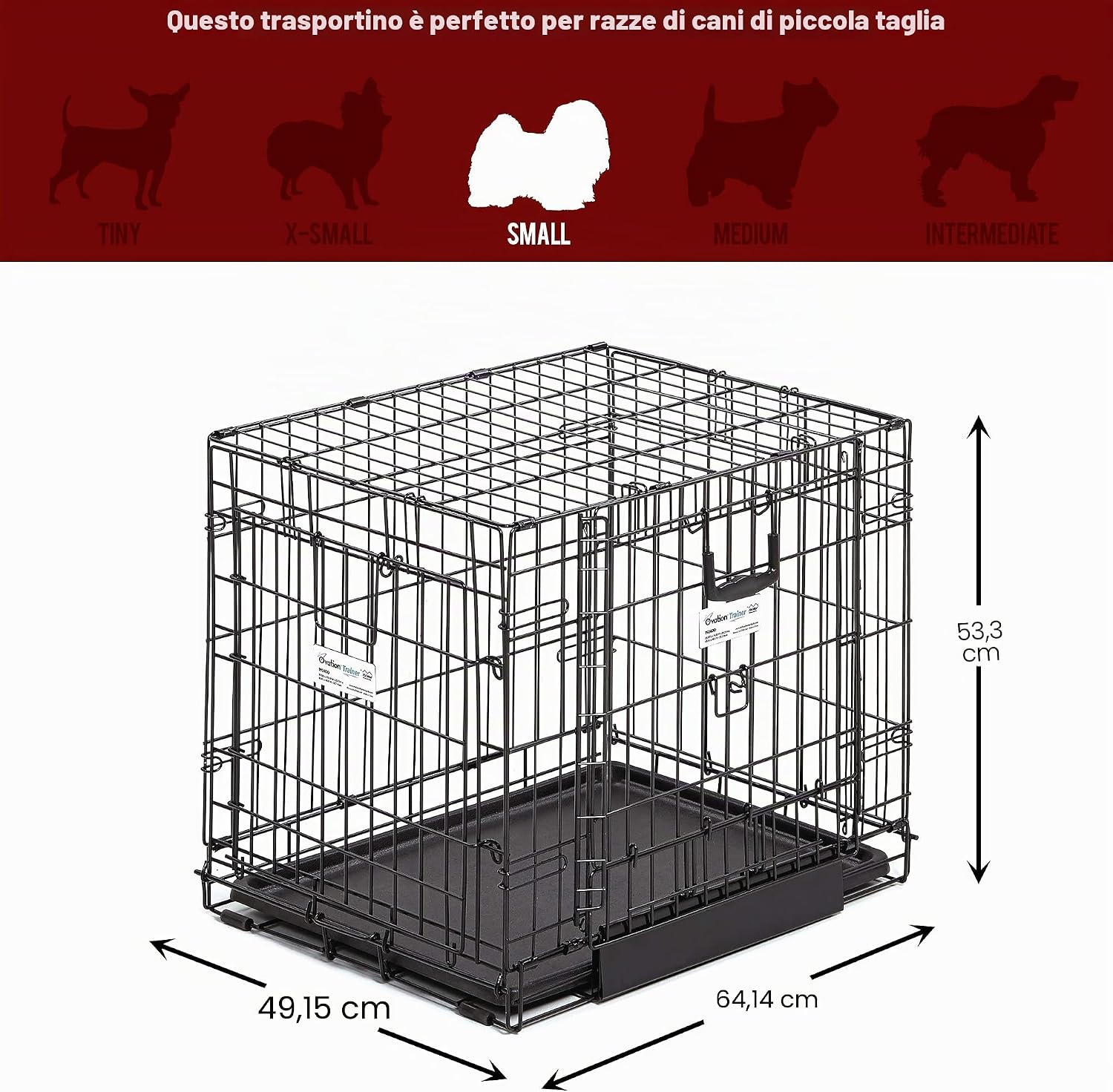 Thumbnail 6 de MidWest Homes for Pets Small Ovation: gabbia pieghevole a doppia porta per cani di piccola taglia