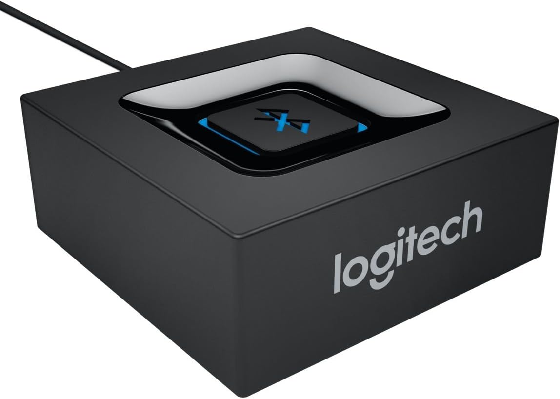 Detalle 2 de Logitech Wireless Bluetooth Audio Receiver (3.5mm + RCA, one-push pairing) – UK plug, Black/Blue