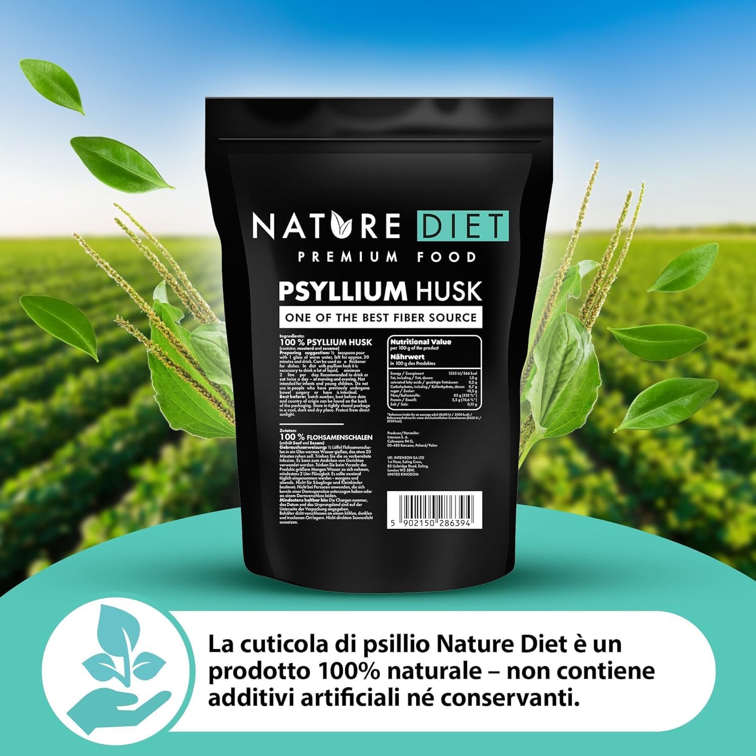 Detalle de Nature Diet Cáscara de Psyllium 450 g