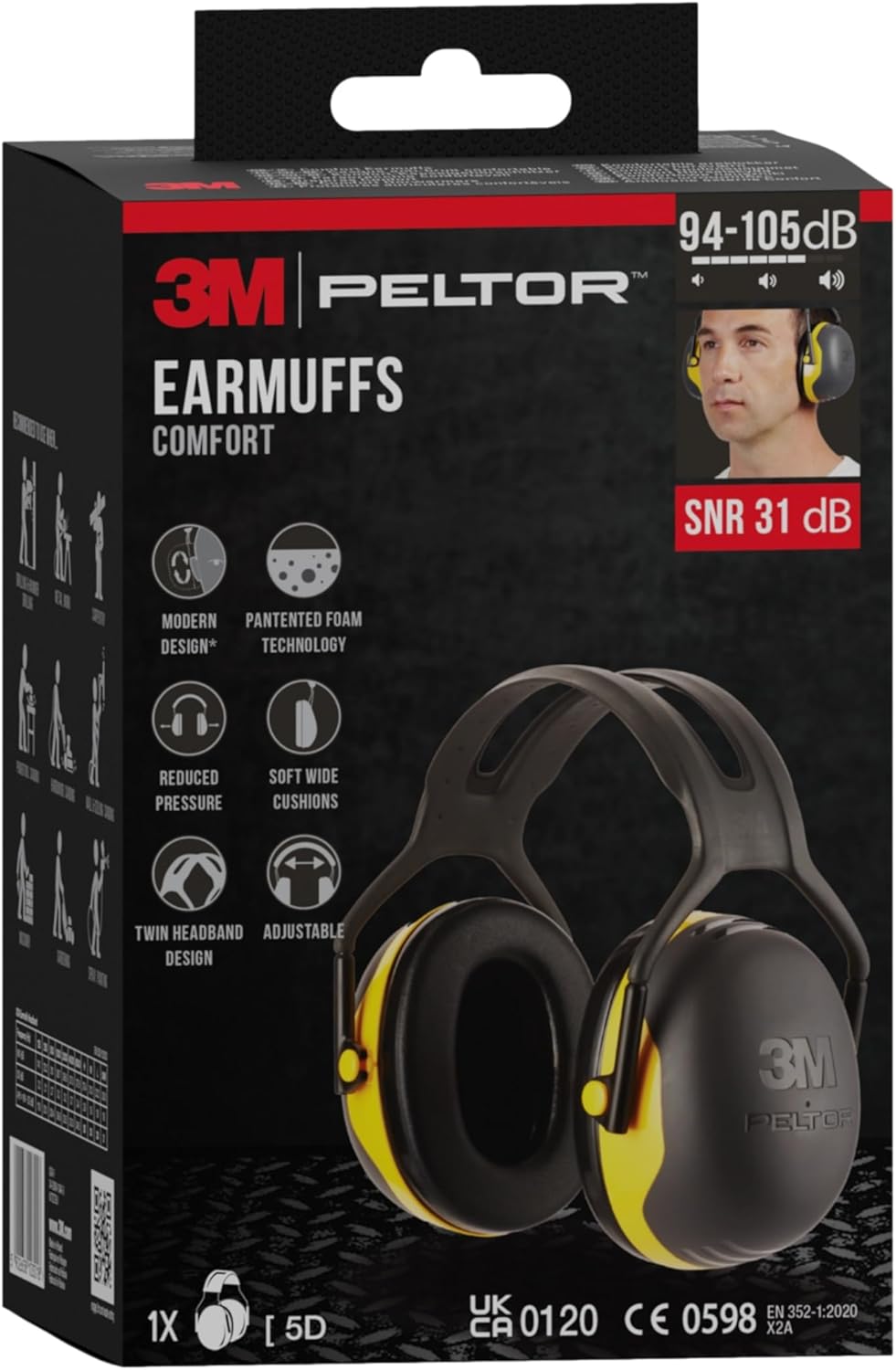 Thumbnail 4 de Peltor 3M X2AC1 X2 Earmuff – Gehörschutz mit 31 dB Dämpfung, 94–105 dB Nutzungsbereich