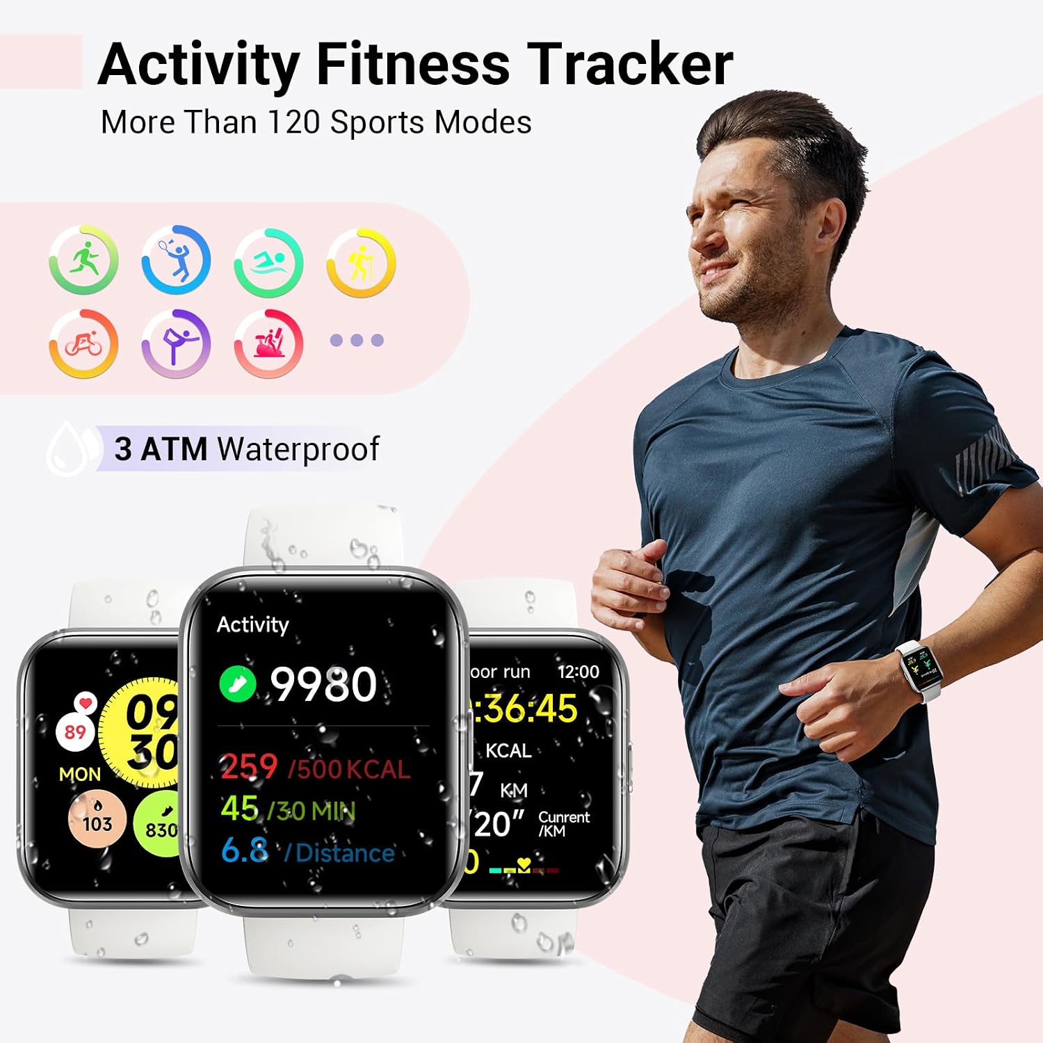 Thumbnail 4 de Quican Smart Watch: 1.85" HD Display, 120+ Sport Modes, Alexa & Bluetooth Calling